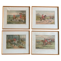 Set of Four Hunting prints by S. Williams