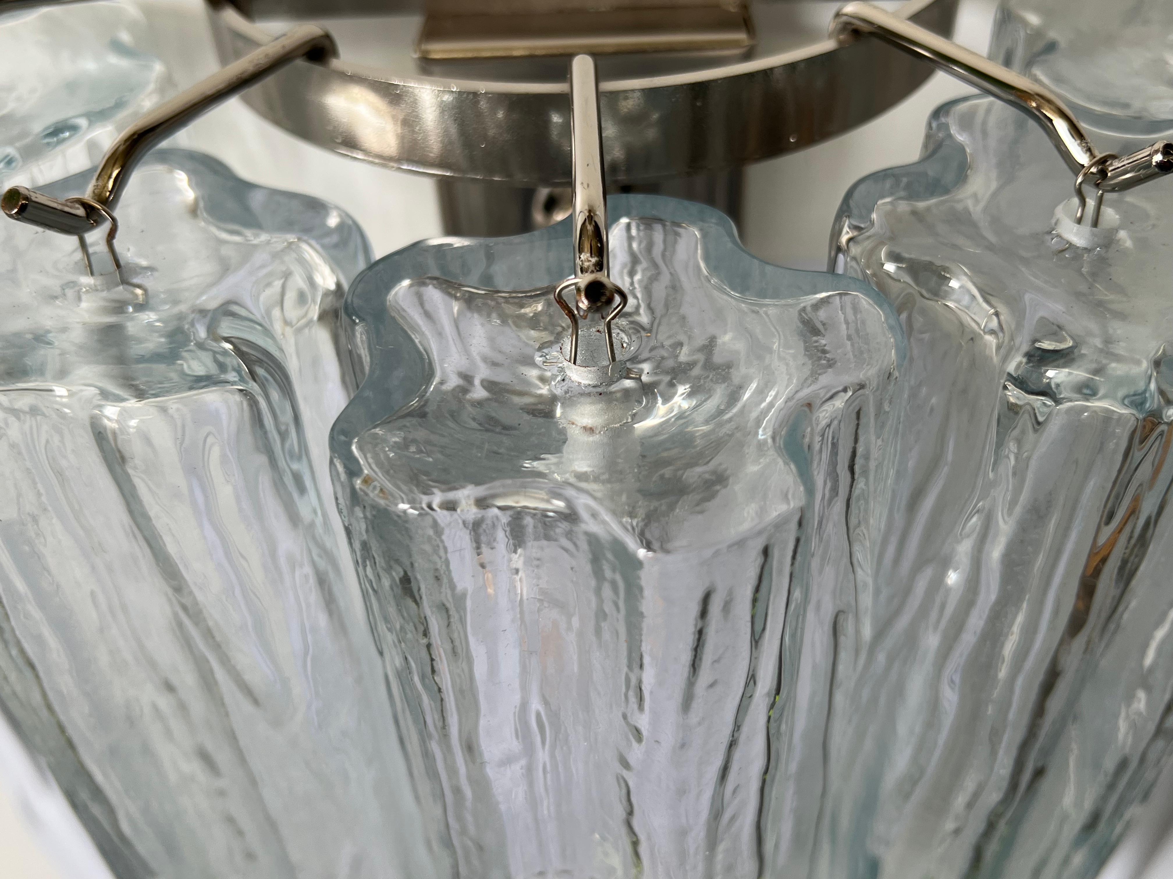 Italian Set of Four Ice Tronchi Sconces Murano For Sale