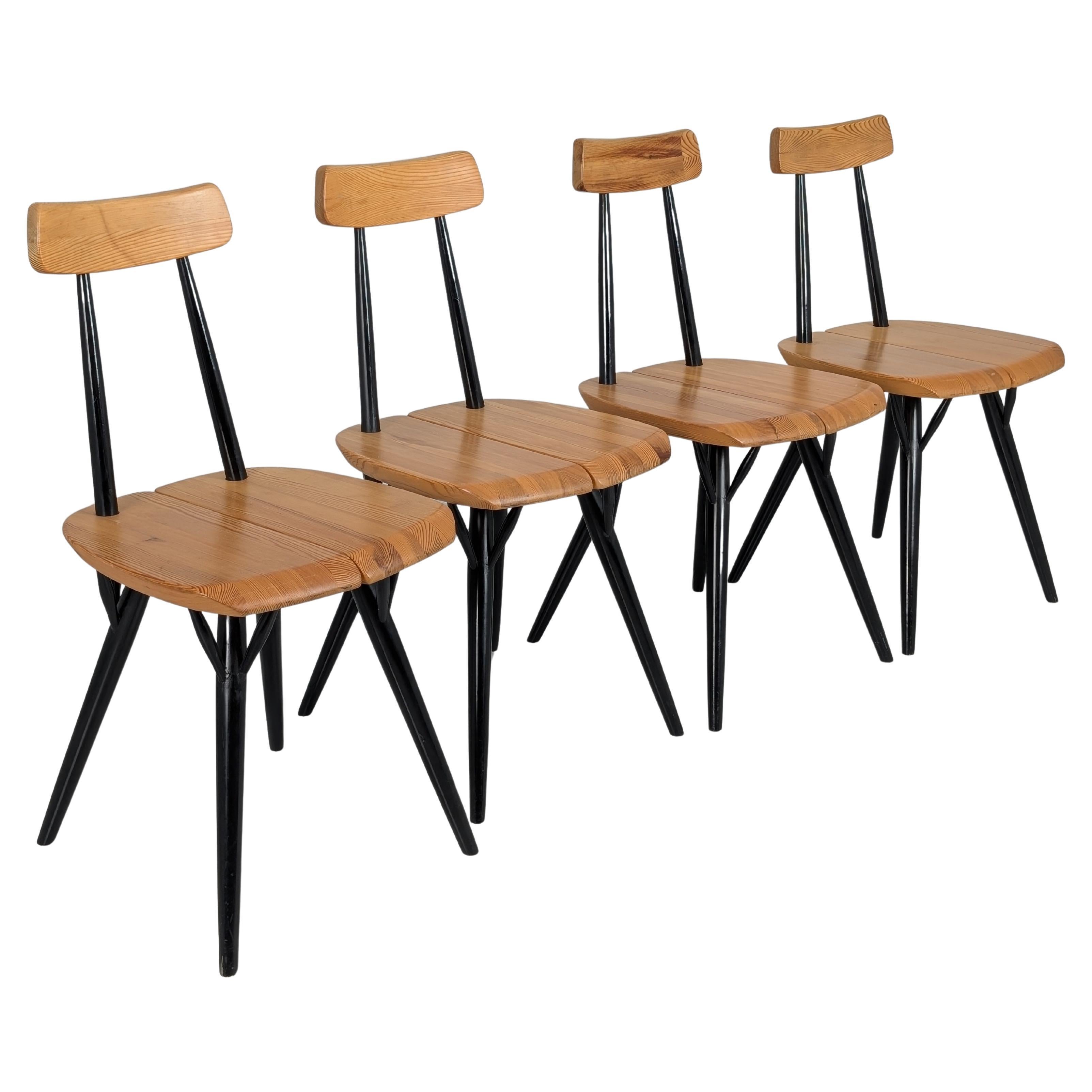 Set of Four Ilmari Tapiovaara Pirkka chairs, Laukaan Puu, Finland 1960s en vente