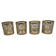 Set di quattro bicchieri Rocks in vetro Imperial Gold con oro a 22 carati nel motivo "Shoji". Set di quattro bicchieri Rocks in vetro Imperial Gold con oro a 22 carati nel motivo "Shoji".