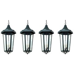 Set of Four Impressive English Hall Lanterns