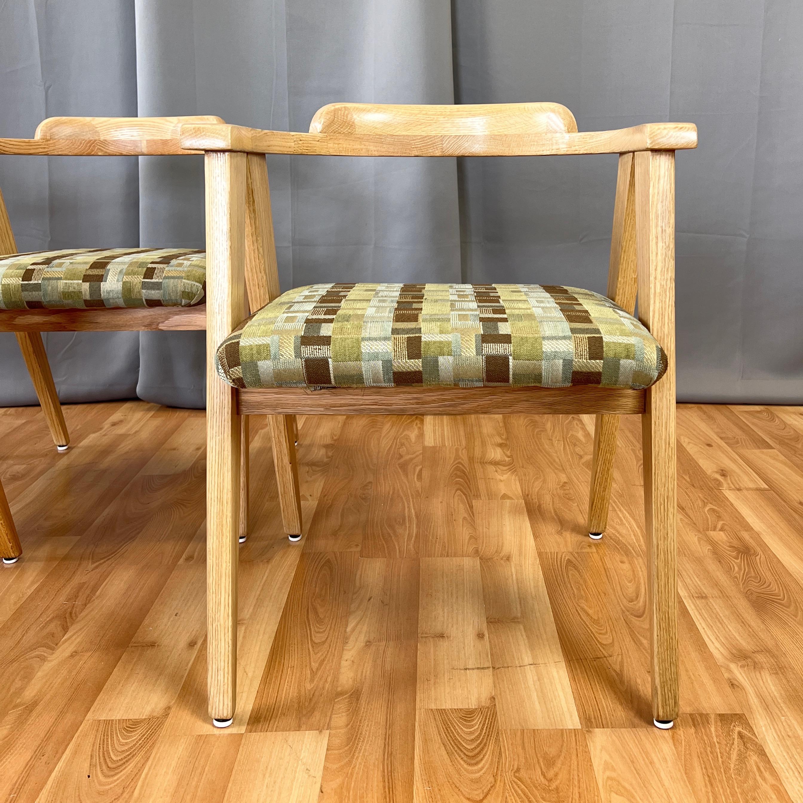 American Set of Four Indiana Chair Co. Live Oak Compass Leg Dining Chairs, Early 1950s For Sale