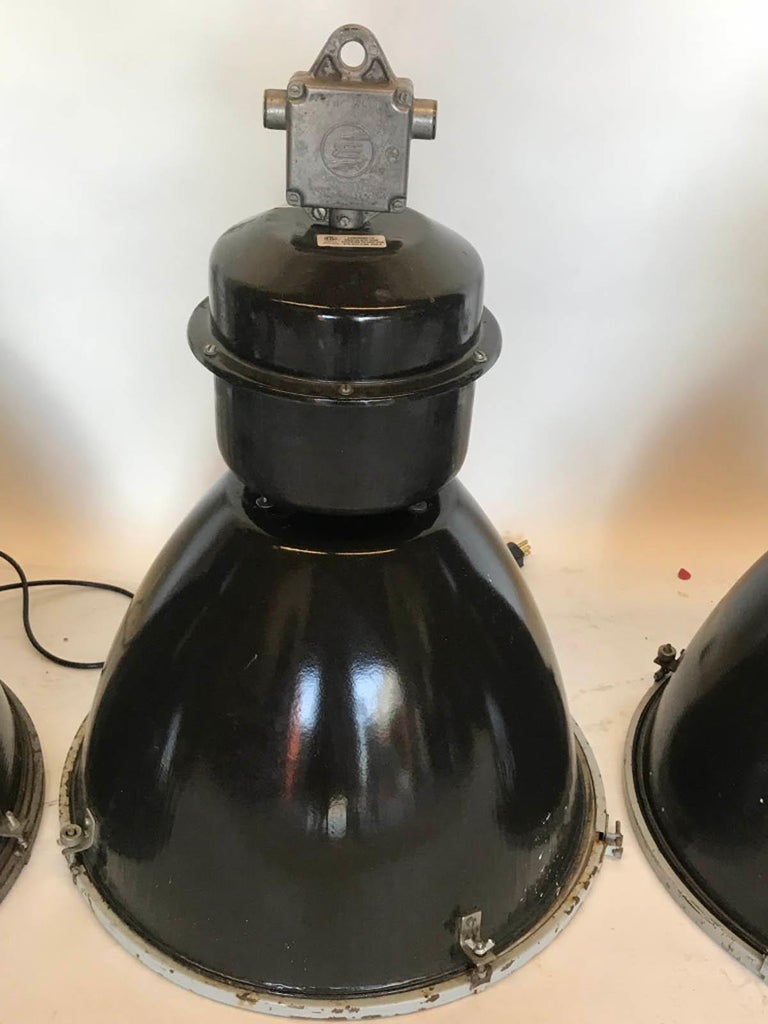 Four Industrial Lights For Sale at 1stdibs