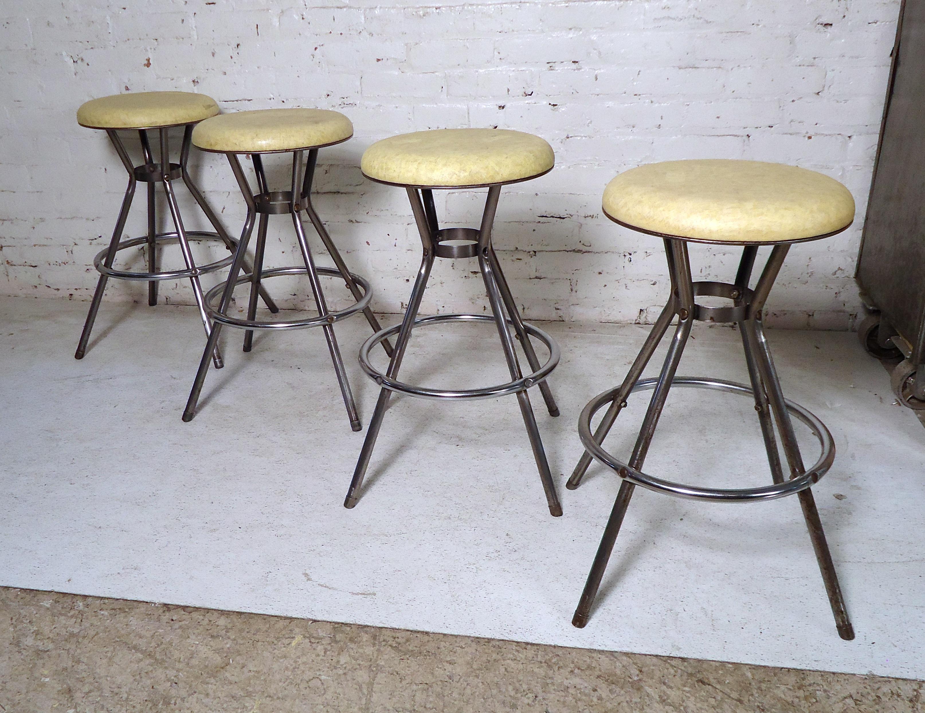 Set of Four Industrial Stools by Cosco In Good Condition For Sale In Brooklyn, NY