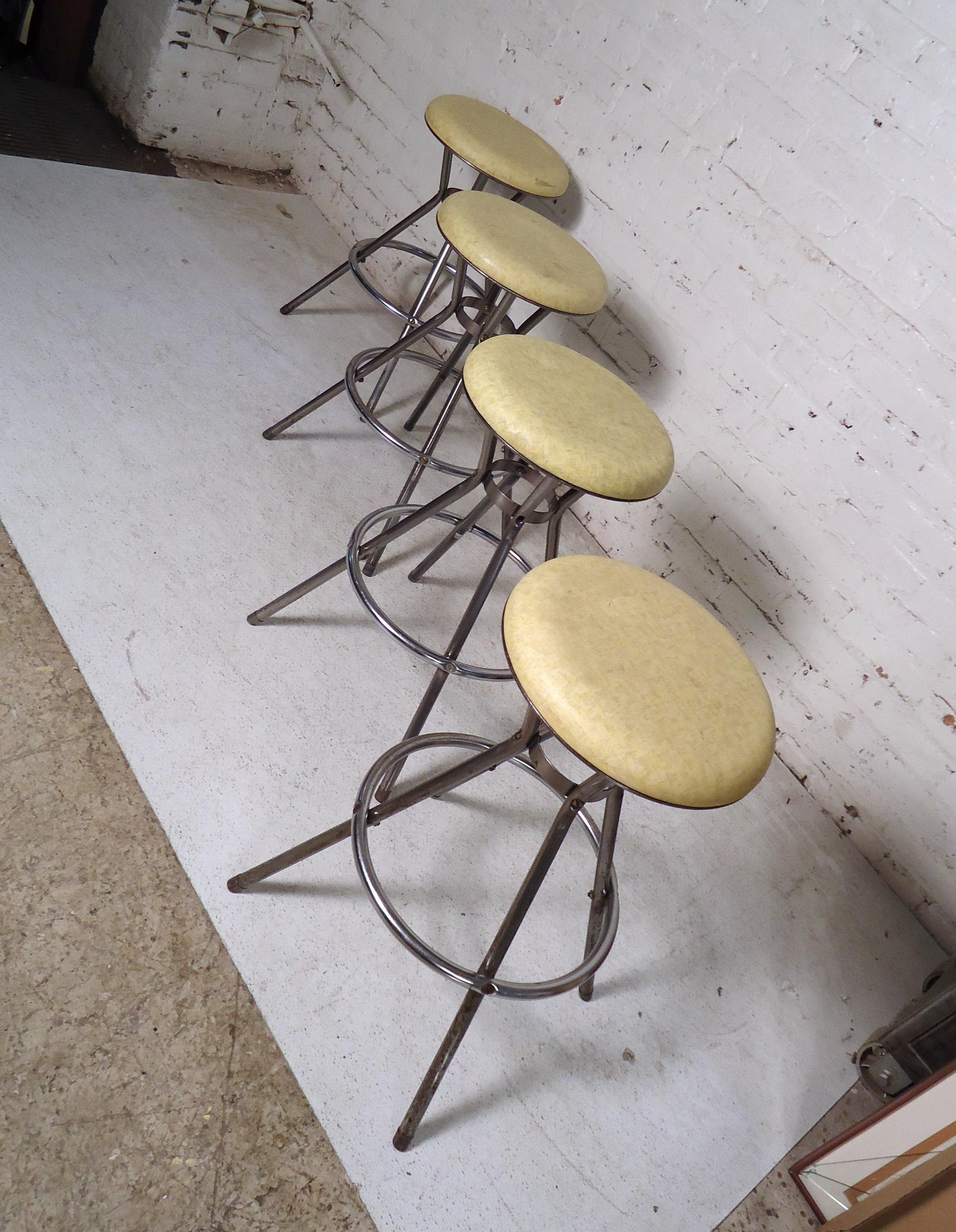 20th Century Set of Four Industrial Stools by Cosco For Sale
