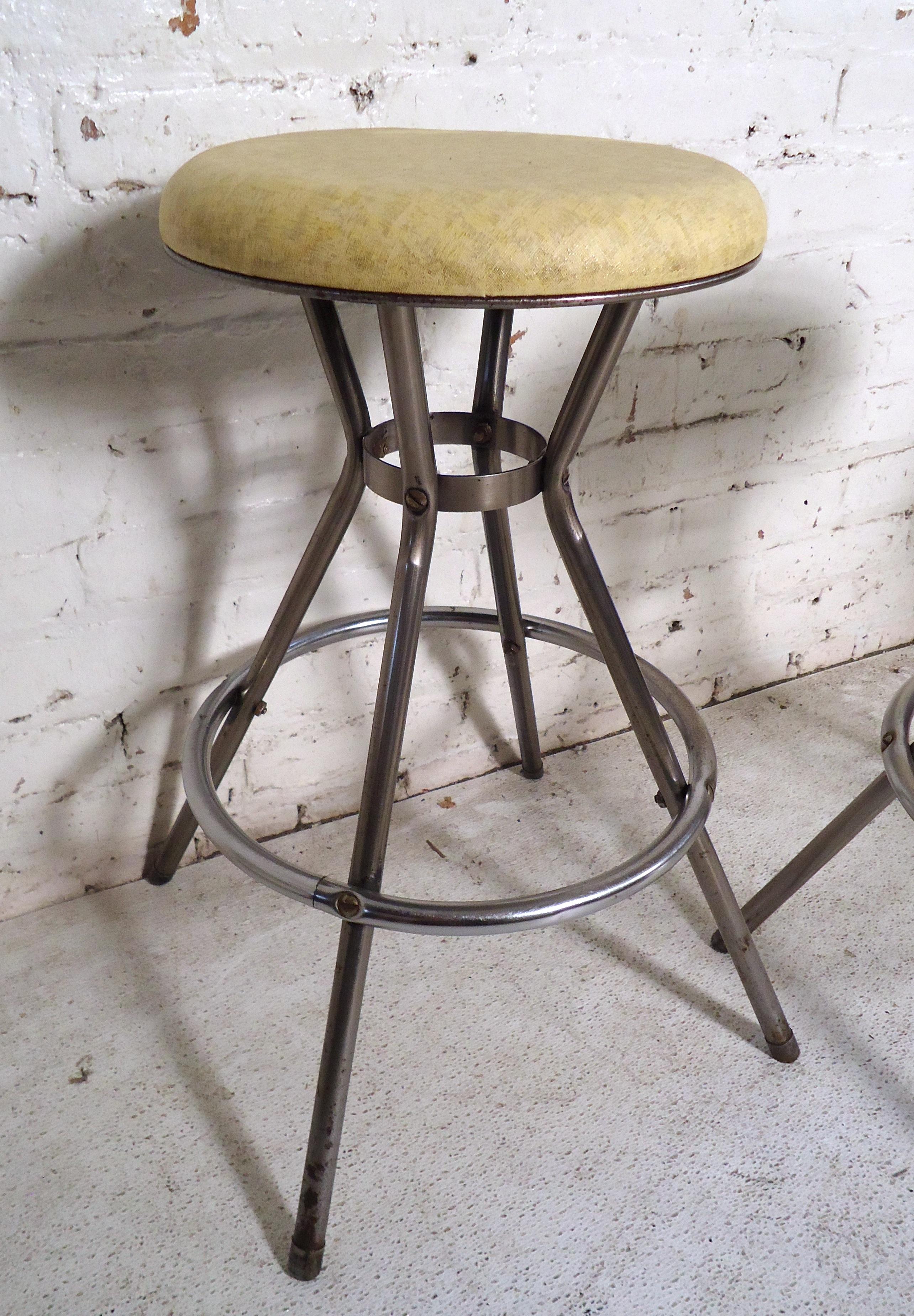 Metal Set of Four Industrial Stools by Cosco For Sale