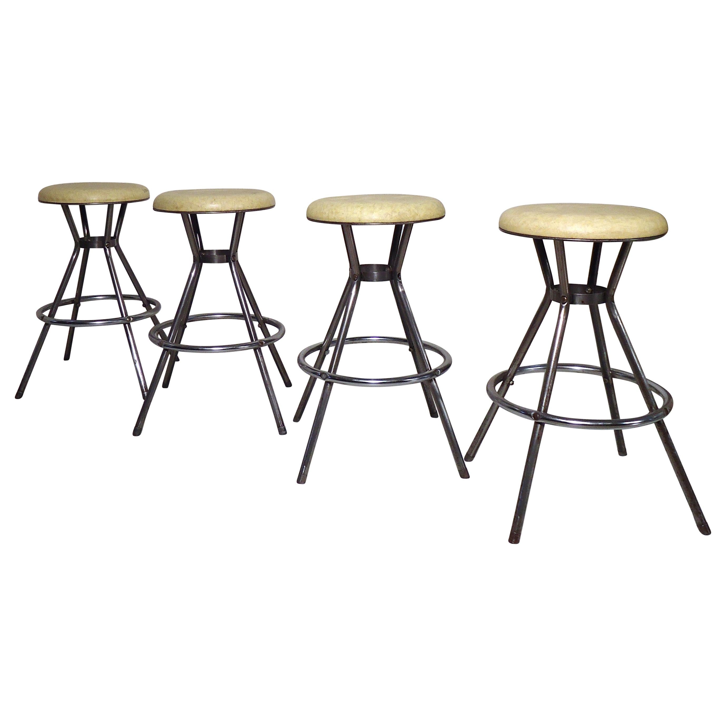 Set of Four Industrial Stools by Cosco