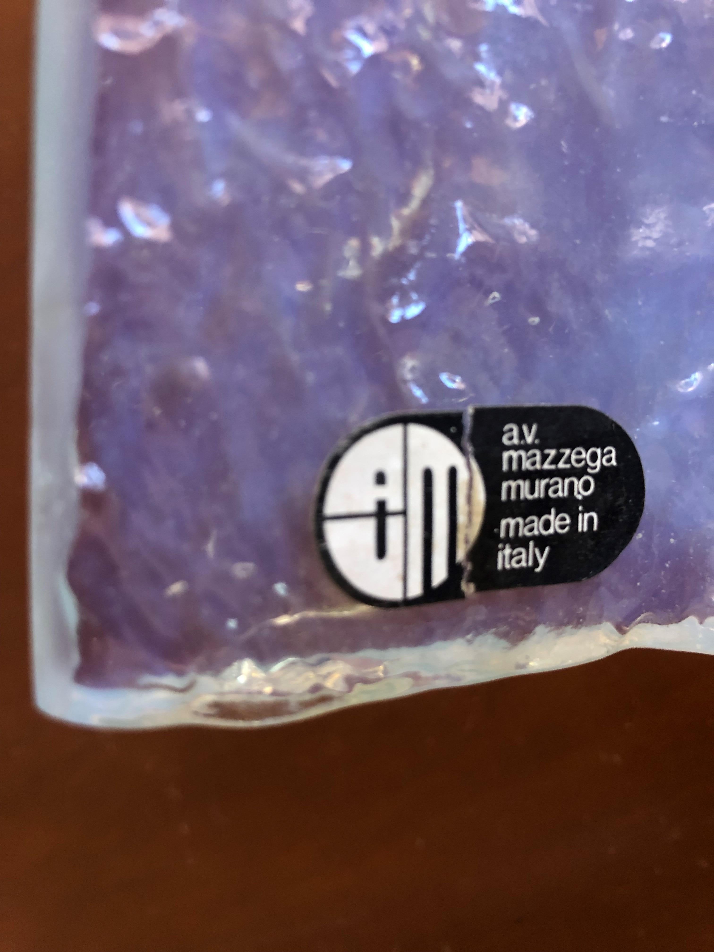 Juego de cuatro apliques de pared de Murano iridiscente de Carlo Nason para Mazzega, años 70 Metal en venta