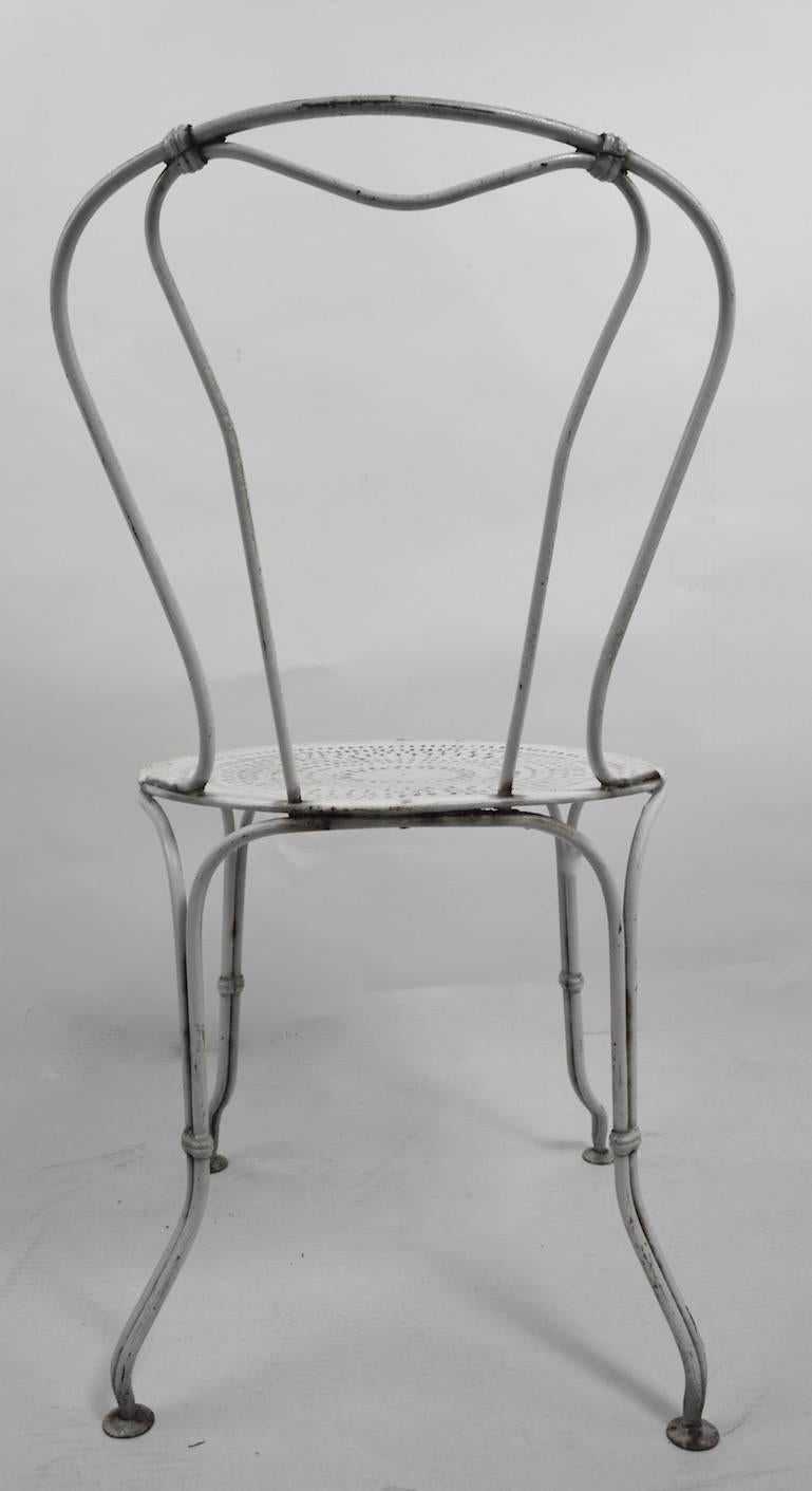 American Set of Four Iron Garden Cafe Chairs