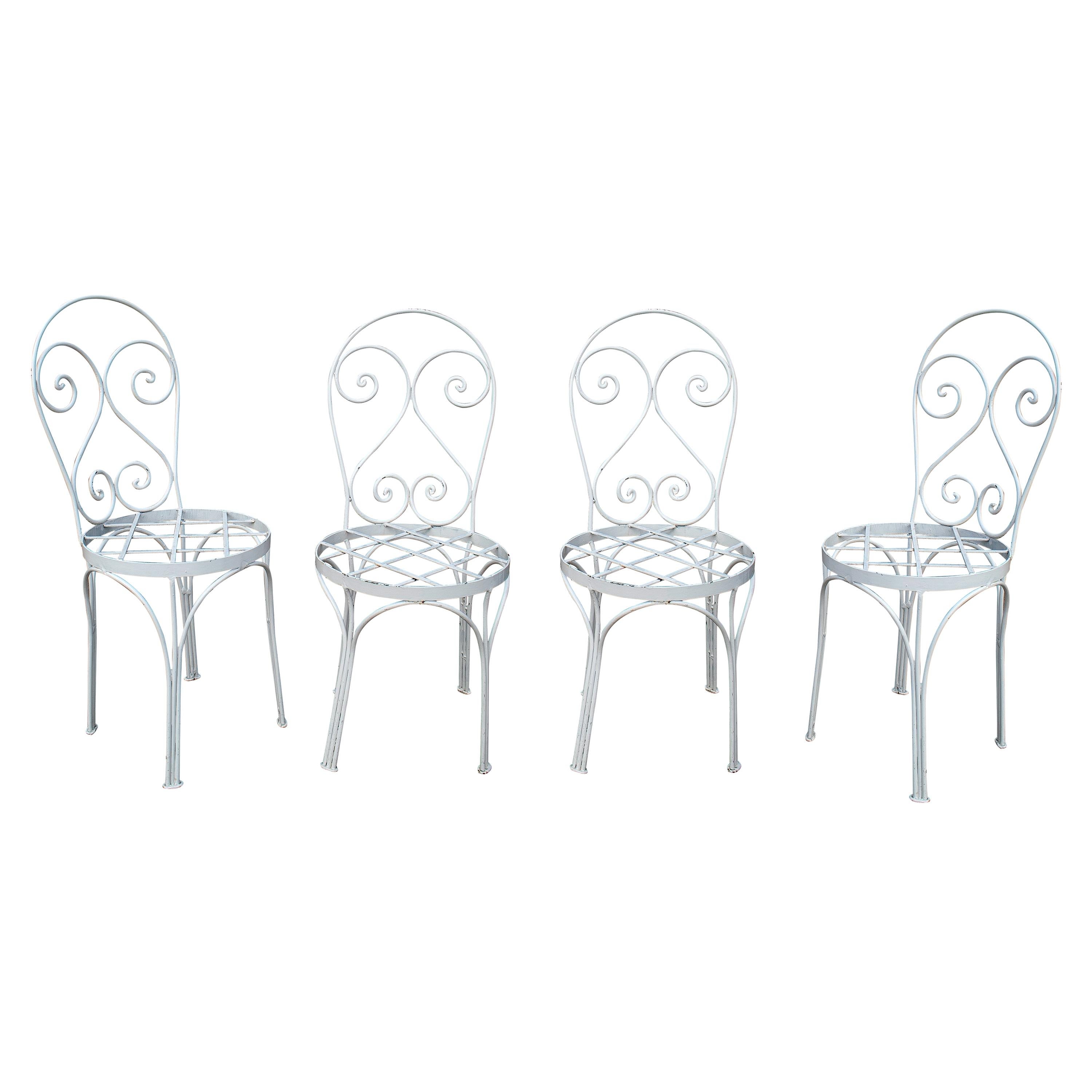 Set of Four Iron Garden Chairs