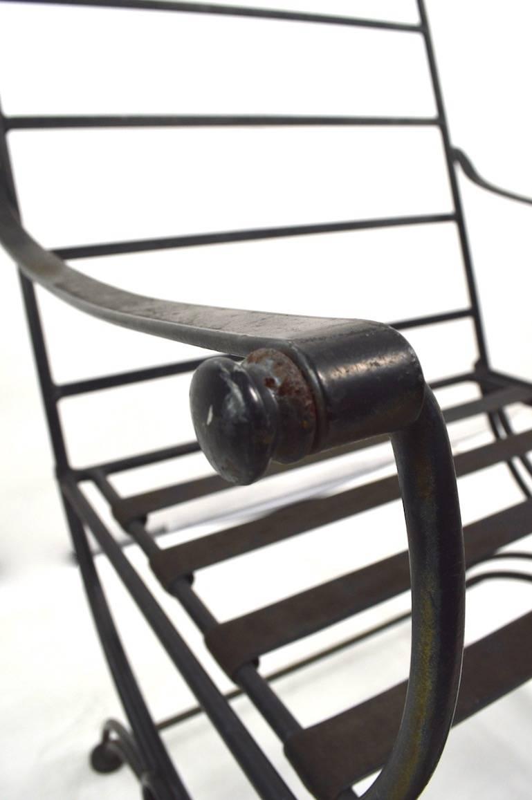 Set of Four Iron Lounge Chairs Attributed to Woodard In Good Condition In New York, NY