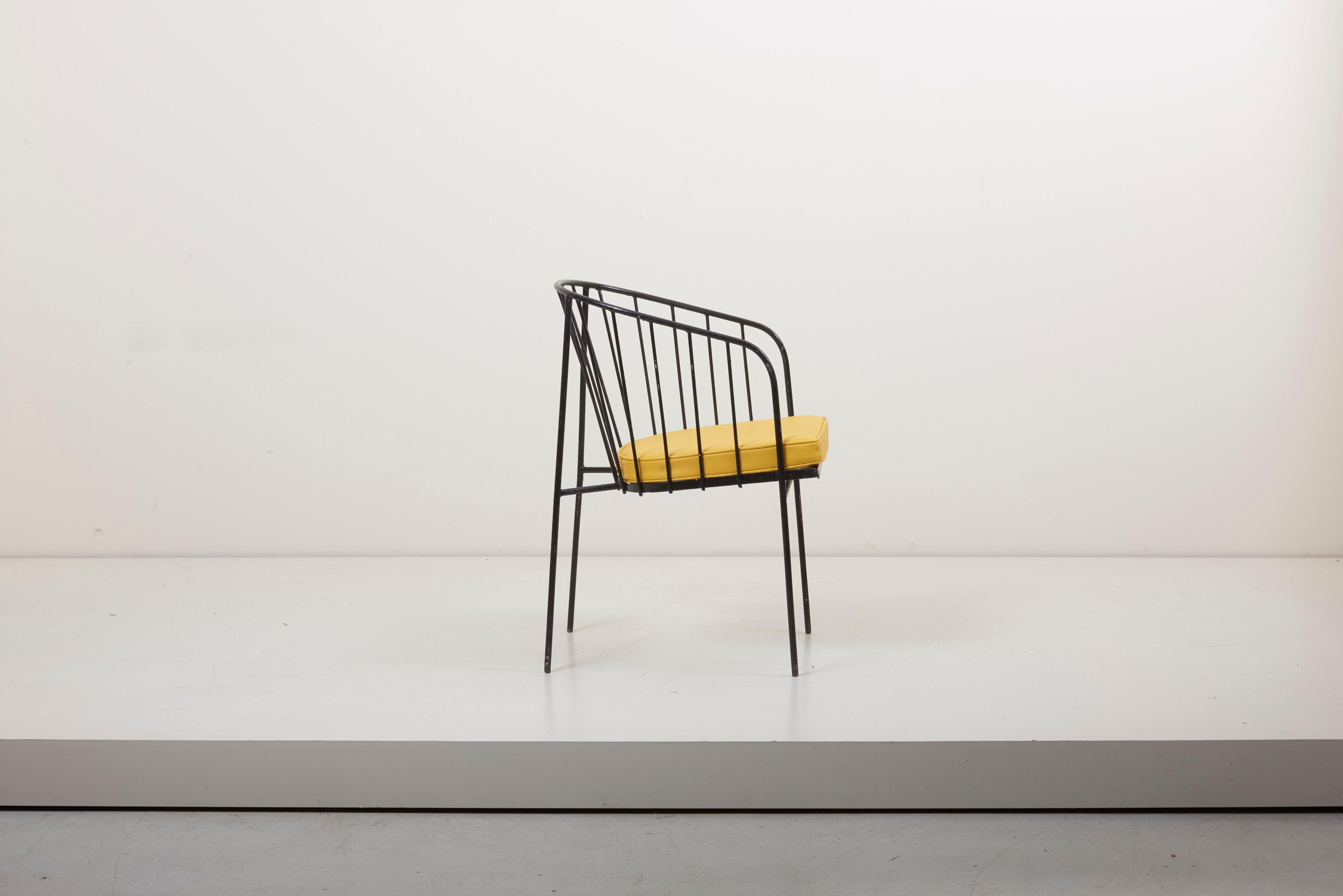 Set of Four Iron Rod Outdoor Chairs by George Nelson for Arbuck, 1950s 1
