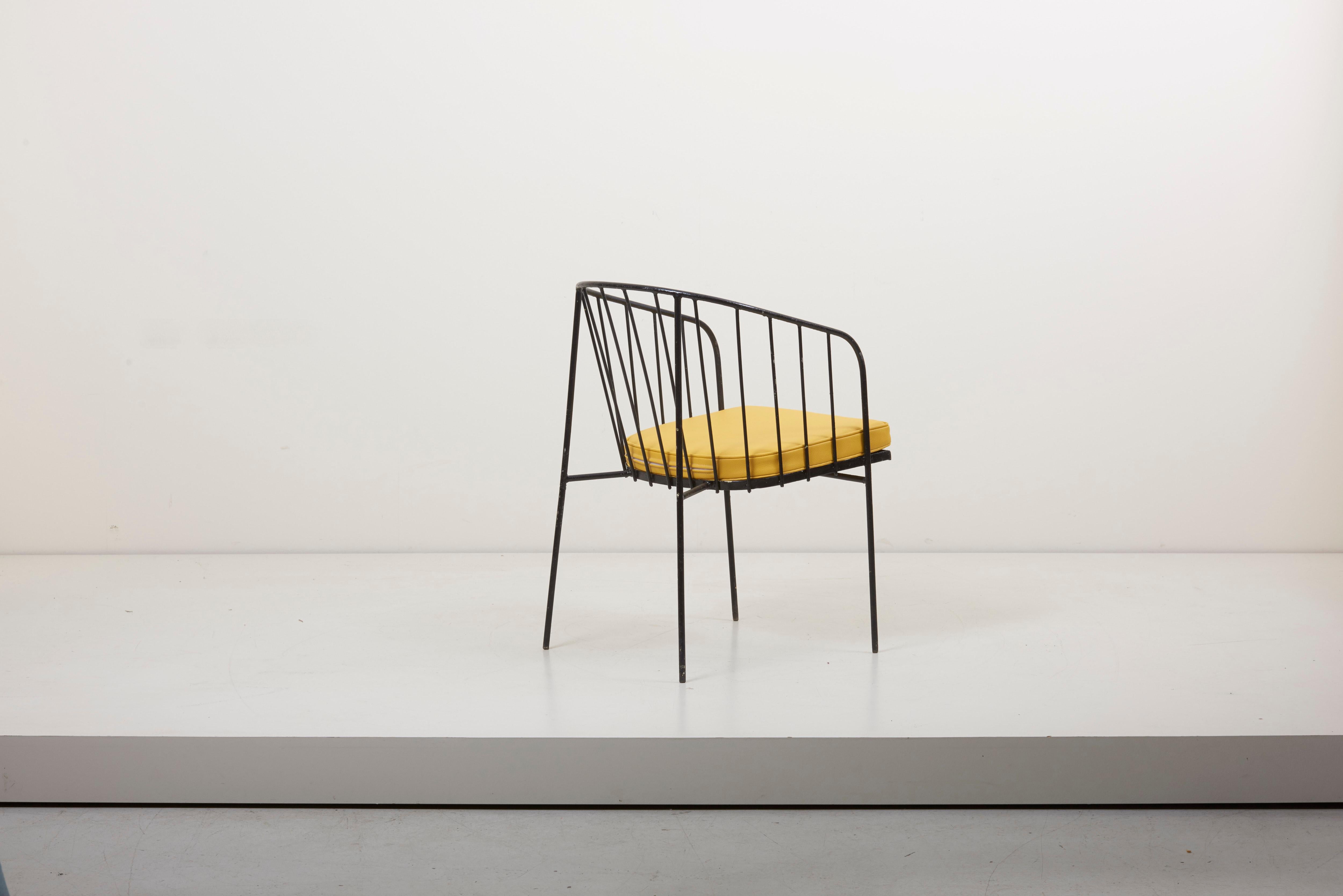 Set of Four Iron Rod Outdoor Chairs by George Nelson for Arbuck, 1950s 2