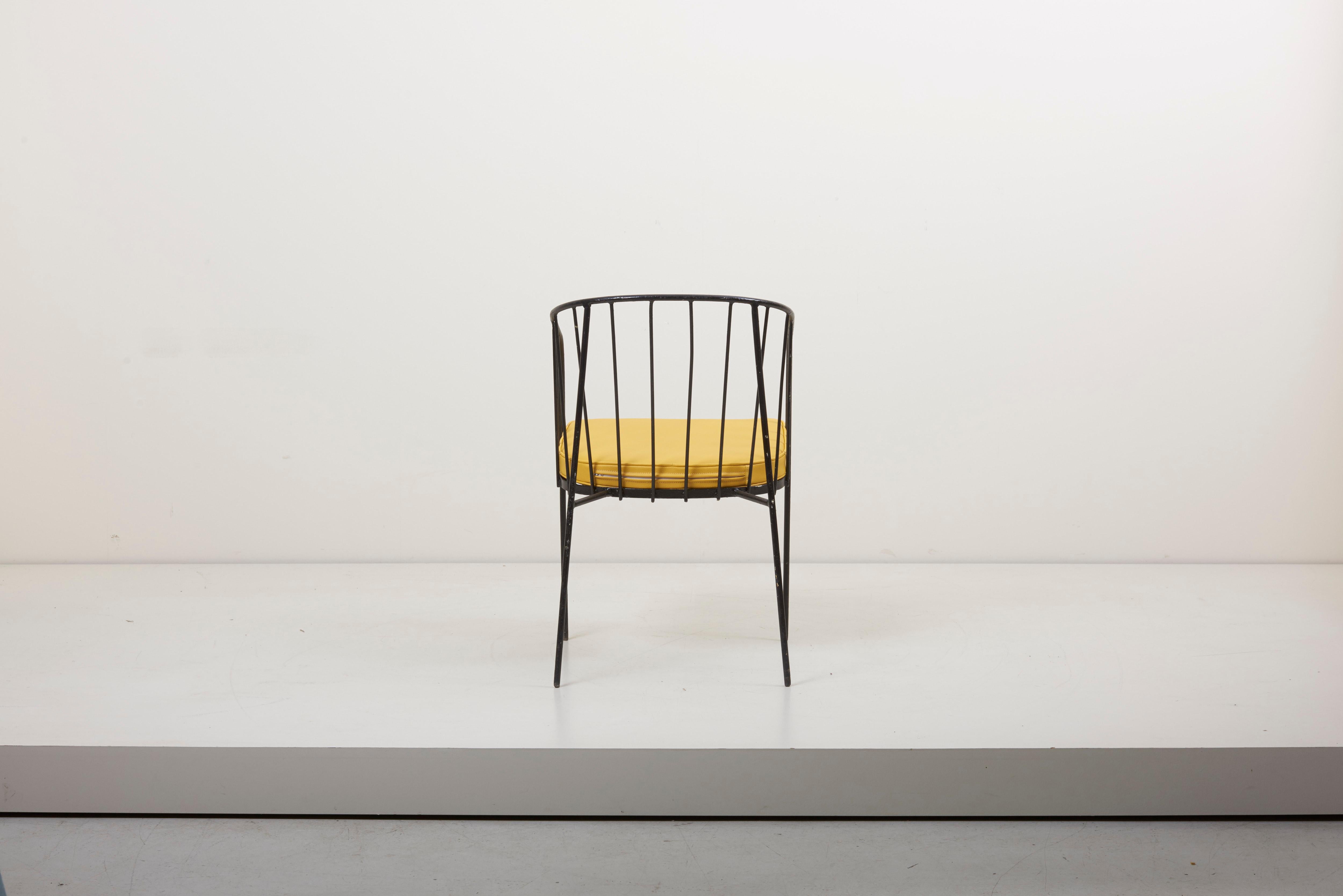 Set of Four Iron Rod Outdoor Chairs by George Nelson for Arbuck, 1950s 3