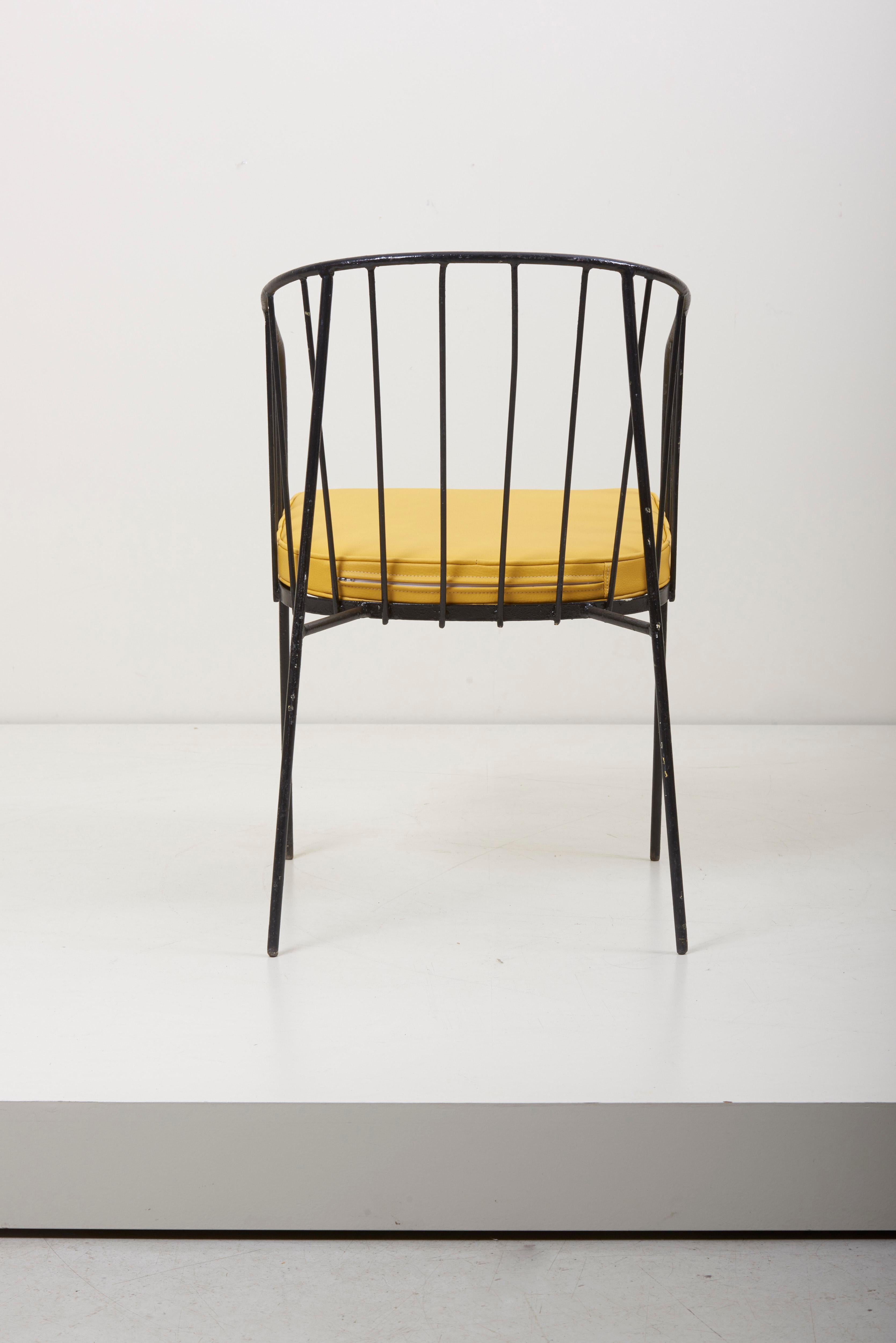 Set of Four Iron Rod Outdoor Chairs by George Nelson for Arbuck, 1950s 4