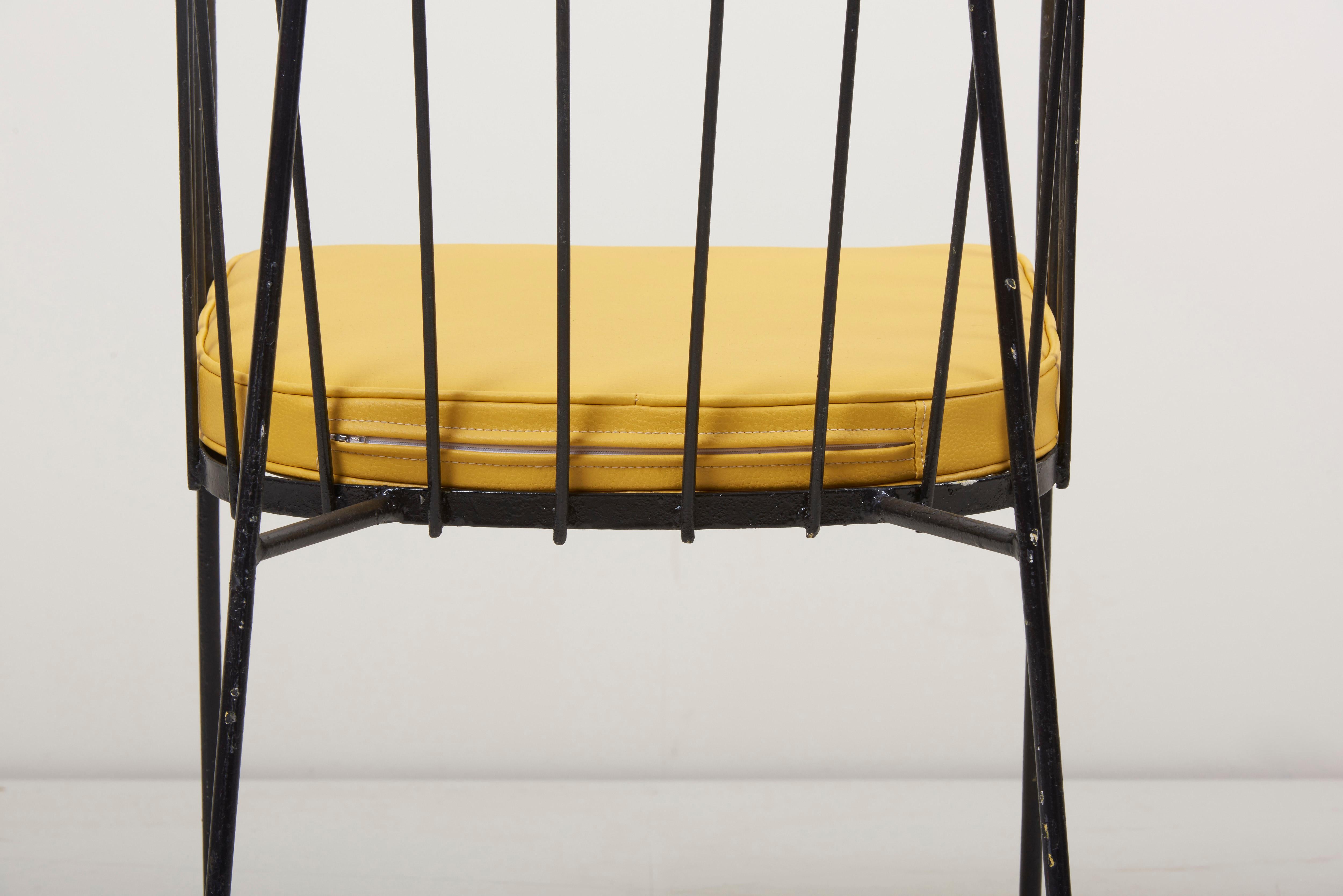 Set of Four Iron Rod Outdoor Chairs by George Nelson for Arbuck, 1950s 5