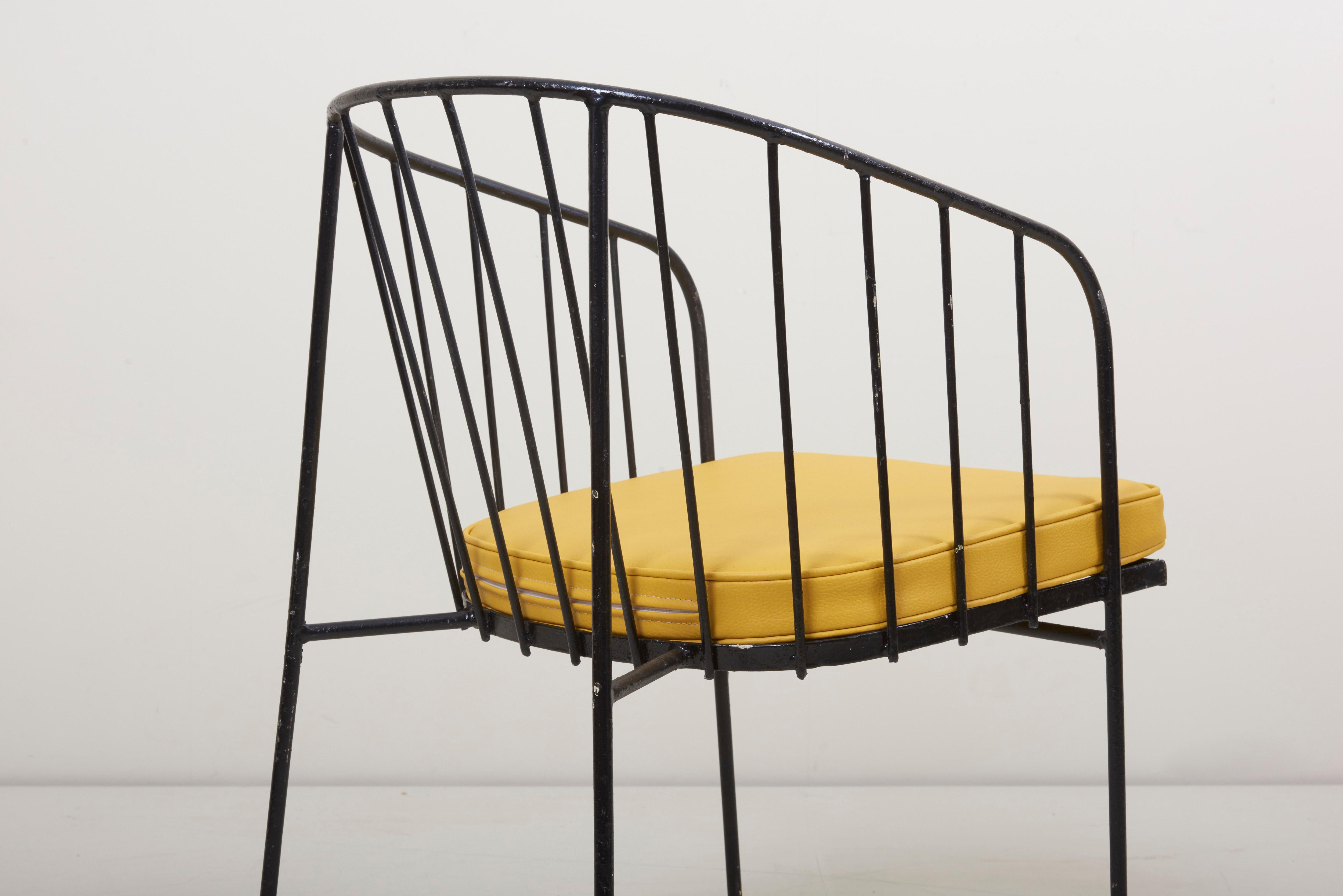 Set of Four Iron Rod Outdoor Chairs by George Nelson for Arbuck, 1950s 6