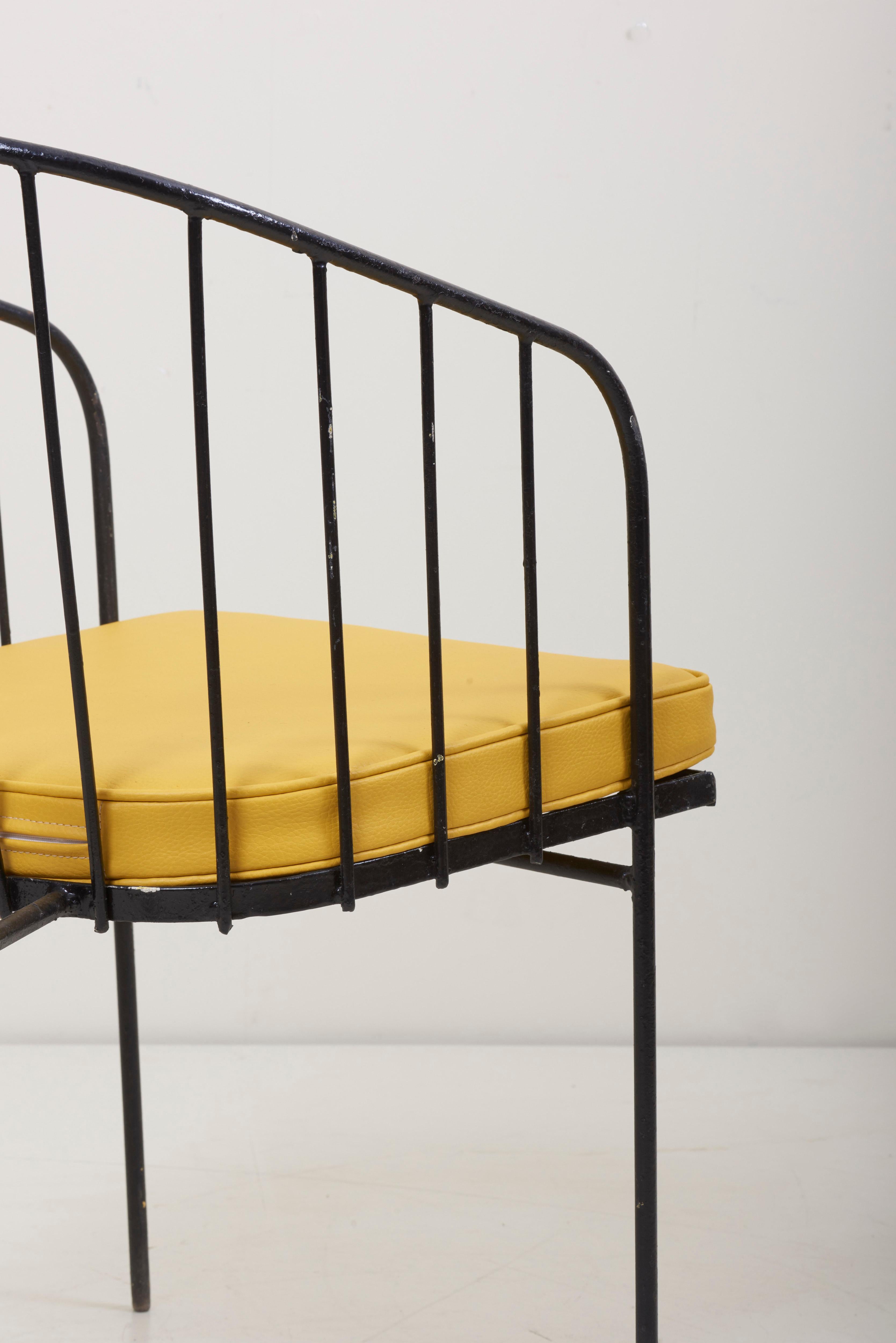 Set of Four Iron Rod Outdoor Chairs by George Nelson for Arbuck, 1950s 7