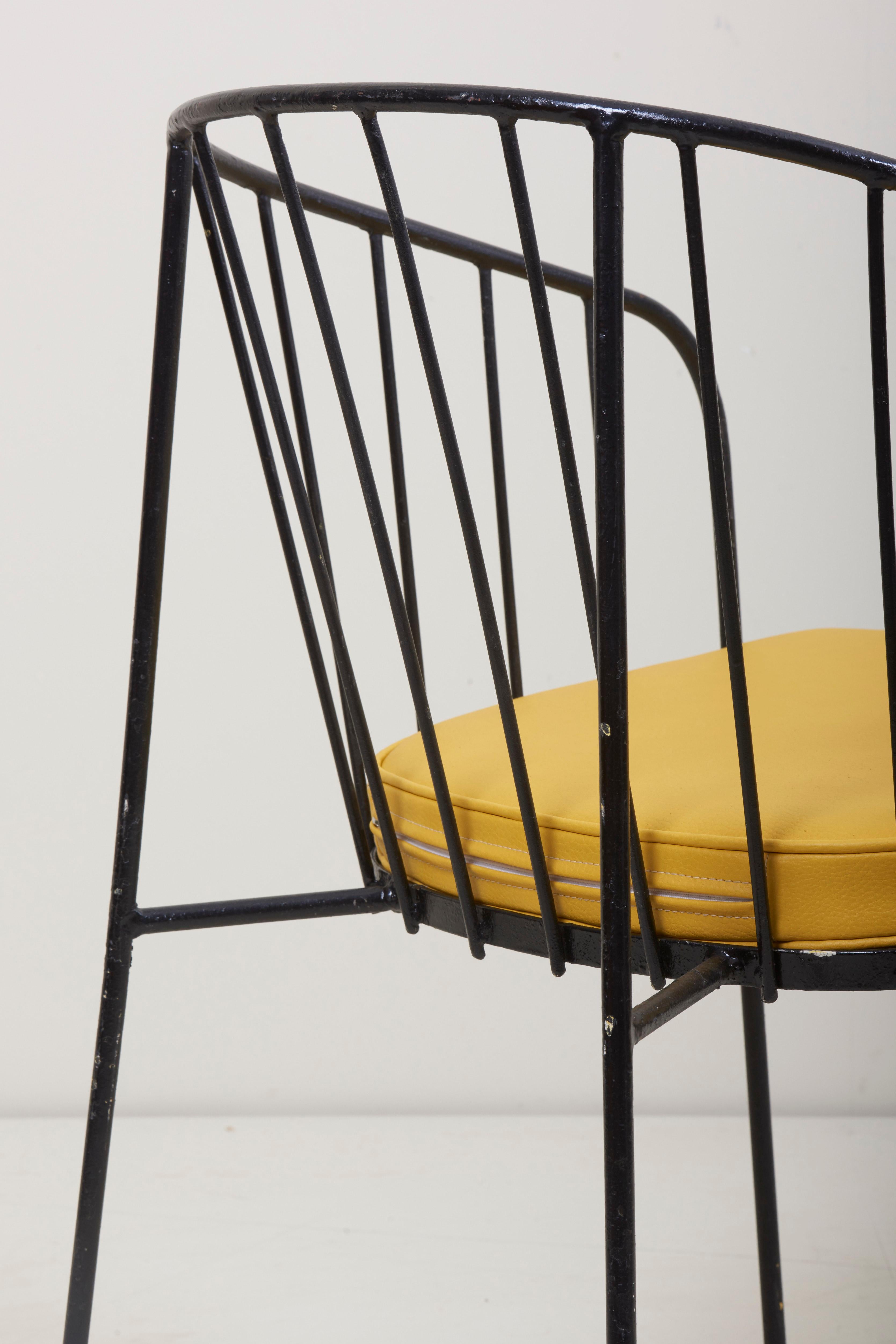 Set of Four Iron Rod Outdoor Chairs by George Nelson for Arbuck, 1950s 8
