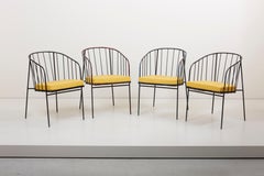 Set of Four Iron Rod Outdoor Chairs by George Nelson for Arbuck, 1950s