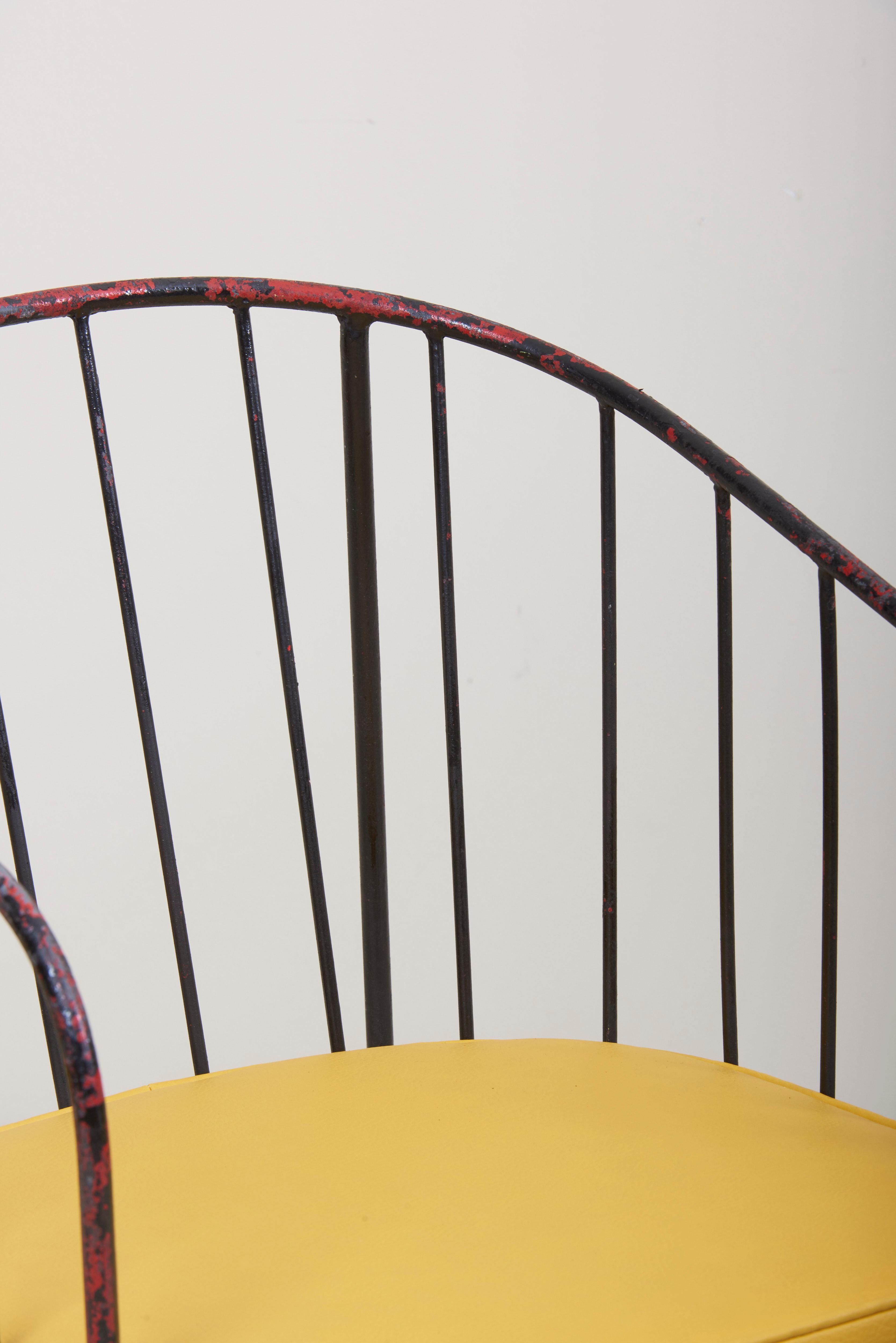 Mid-Century Modern Set of Four Iron Rod Outdoor Chairs by George Nelson for Arbuck, 1950s