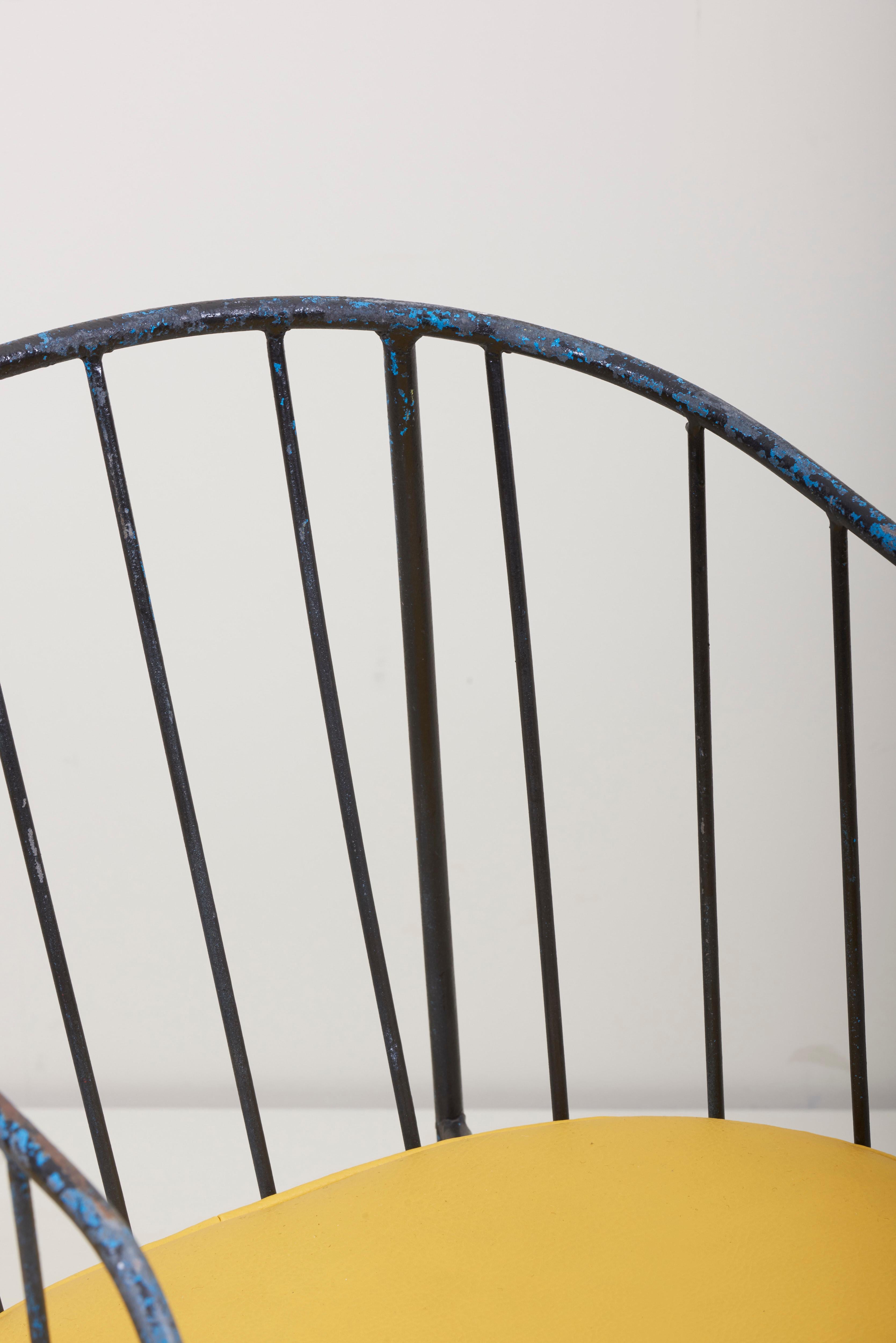 American Set of Four Iron Rod Outdoor Chairs by George Nelson for Arbuck, 1950s
