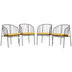 Set of Four Iron Rod Outdoor Chairs by George Nelson for Arbuck, 1950s