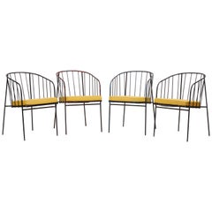 Vintage Set of Four Iron Rod Outdoor Chairs by George Nelson for Arbuck, 1950s