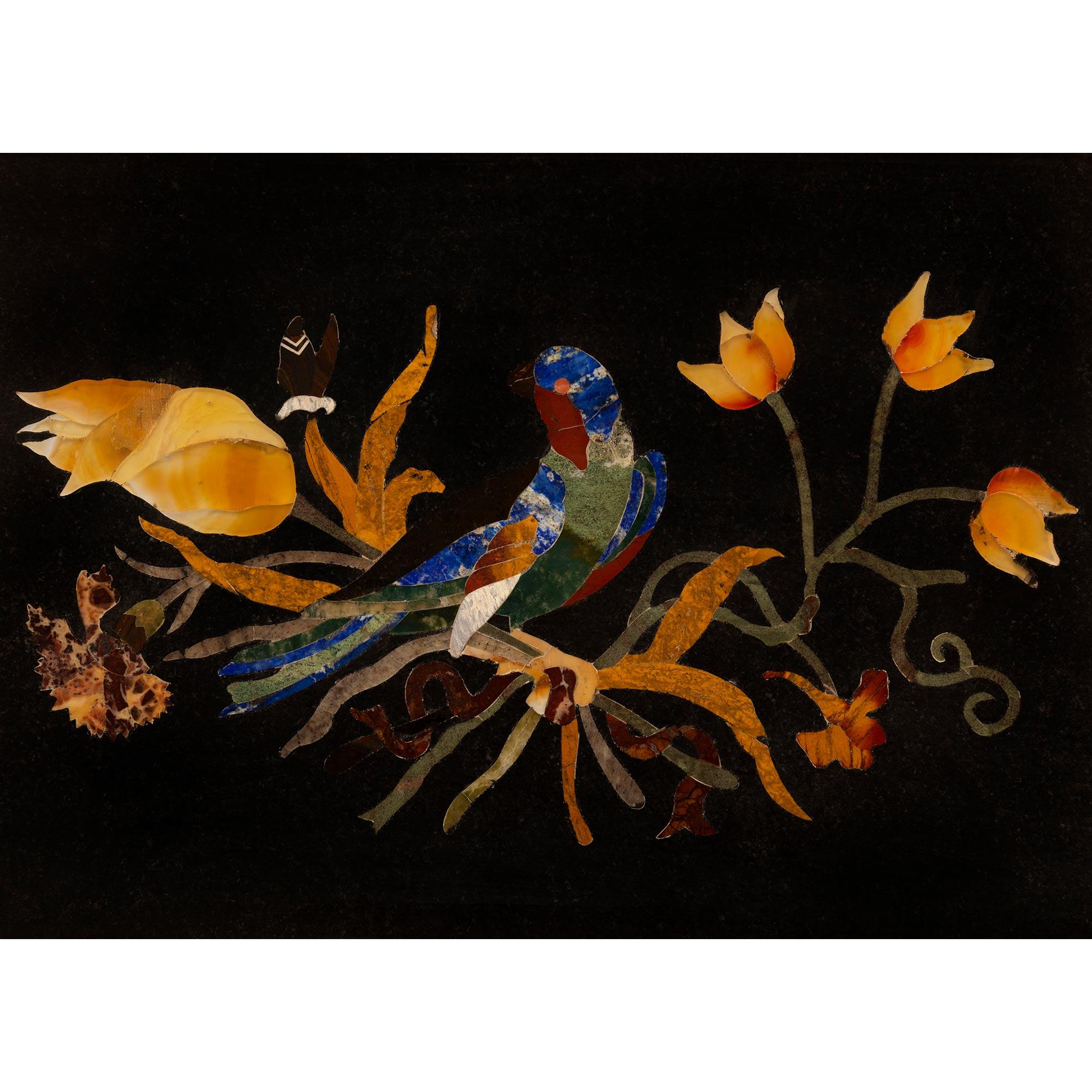 Satz von vier italienischen Florentine St. Pietra Dura Marmor Wandtafeln aus dem 19. im Angebot 2