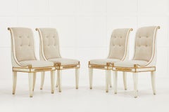 Set of Four Italian 19th Century Gilt and Painted Chairs