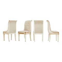 Set of Four Italian 19th Century Gilt and Painted Chairs