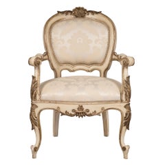 Set of Four Italian 19th Century Louis XV St. Armchairs