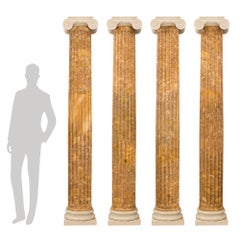 Set of Four Italian 19th Century Louis XVI Style Marble Columns