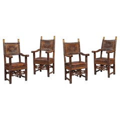 Antique Set of Four Italian Armchairs