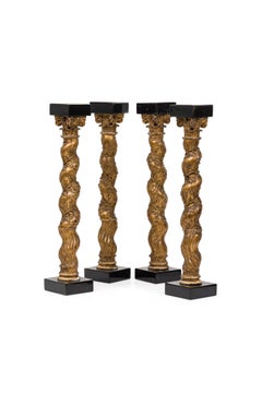 Set of Four Italian Baroque Solomonic Column Models, Mid-18th Century