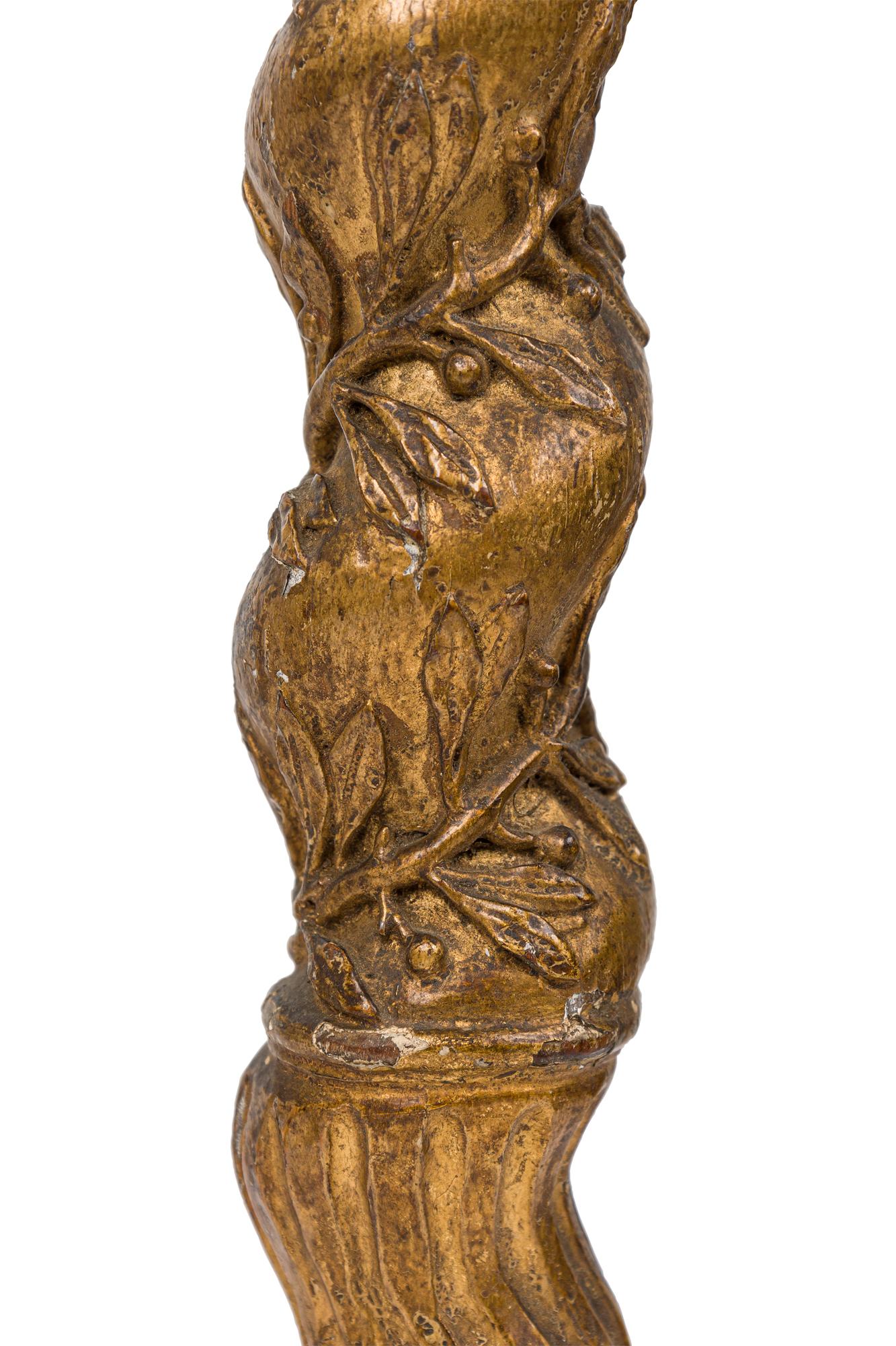 Giltwood Set of Four Italian Baroque Solomonic Column Models, Mid-18th Century For Sale