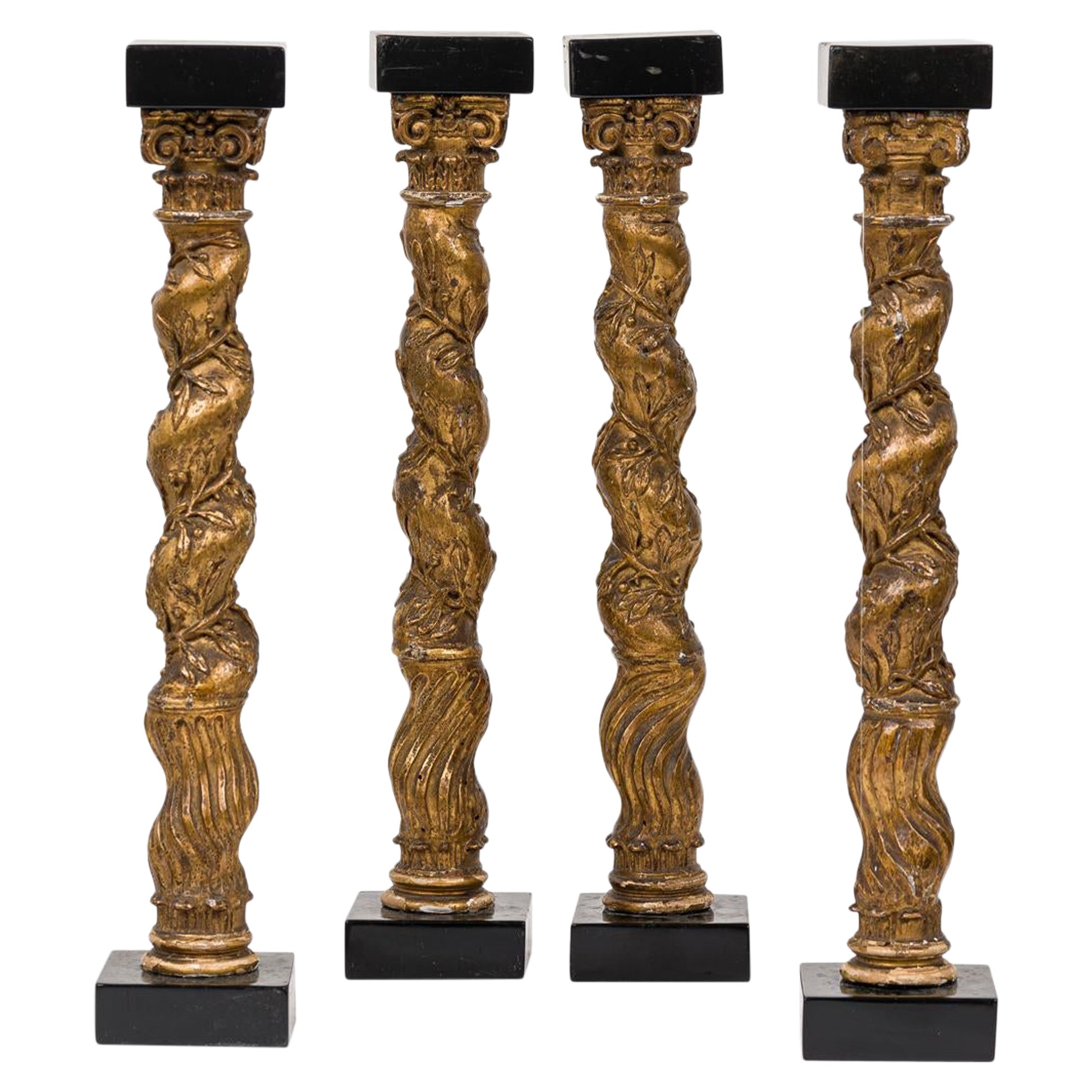 Set di quattro modelli di colonne barocche italiane A. Solomon, metà del XVIII secolo