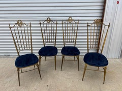 Set Of Four Italian Brass Chiavari Chairs