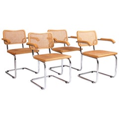 Set of Four Italian Cantilever Dining Chairs