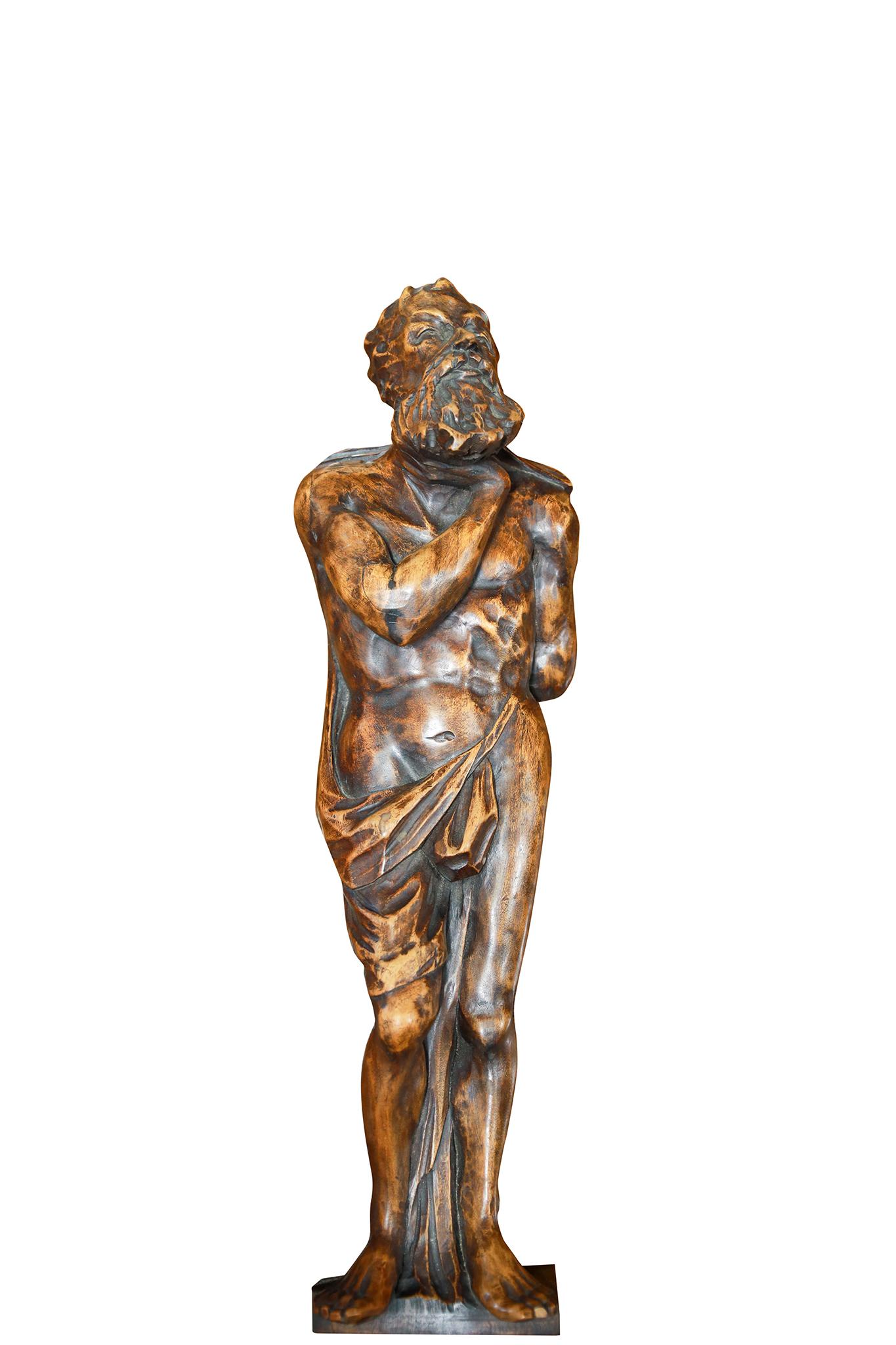 Set of Four Italian Carved Wood Caryatid Figures In condizioni buone in vendita a Round Top, TX