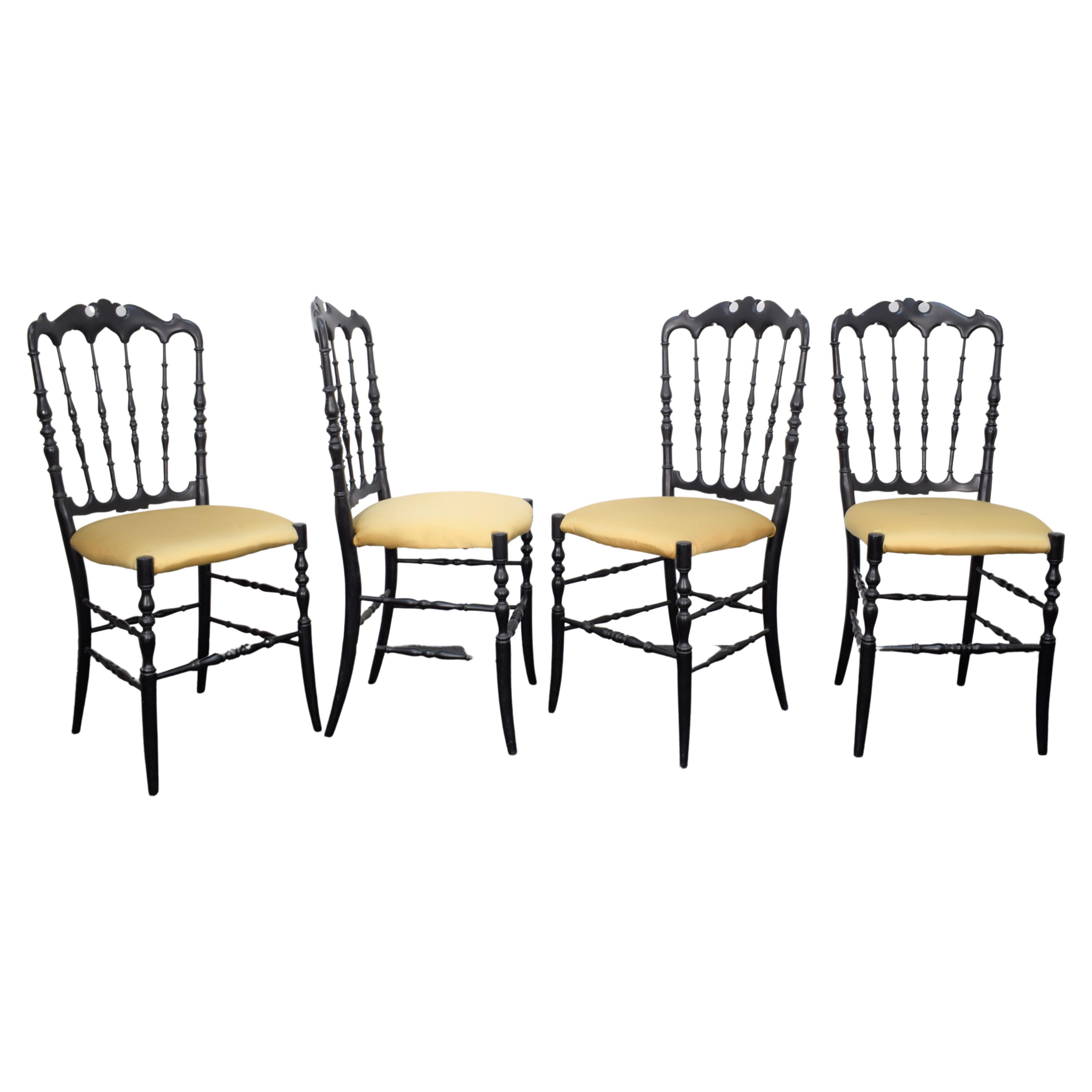 Set of Four Italian Chairs Chiavari, 1950s at 1stDibs
