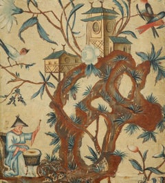Set of Four Italian Chinoiserie Painted Panels