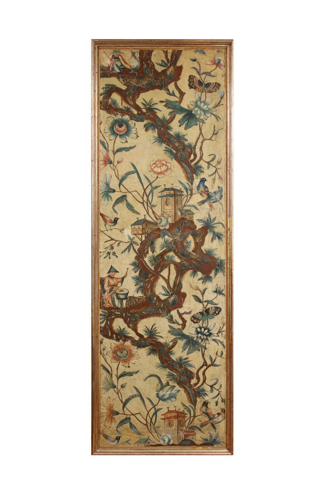 19th Century Set of Four Italian Chinoiserie Painted Panels