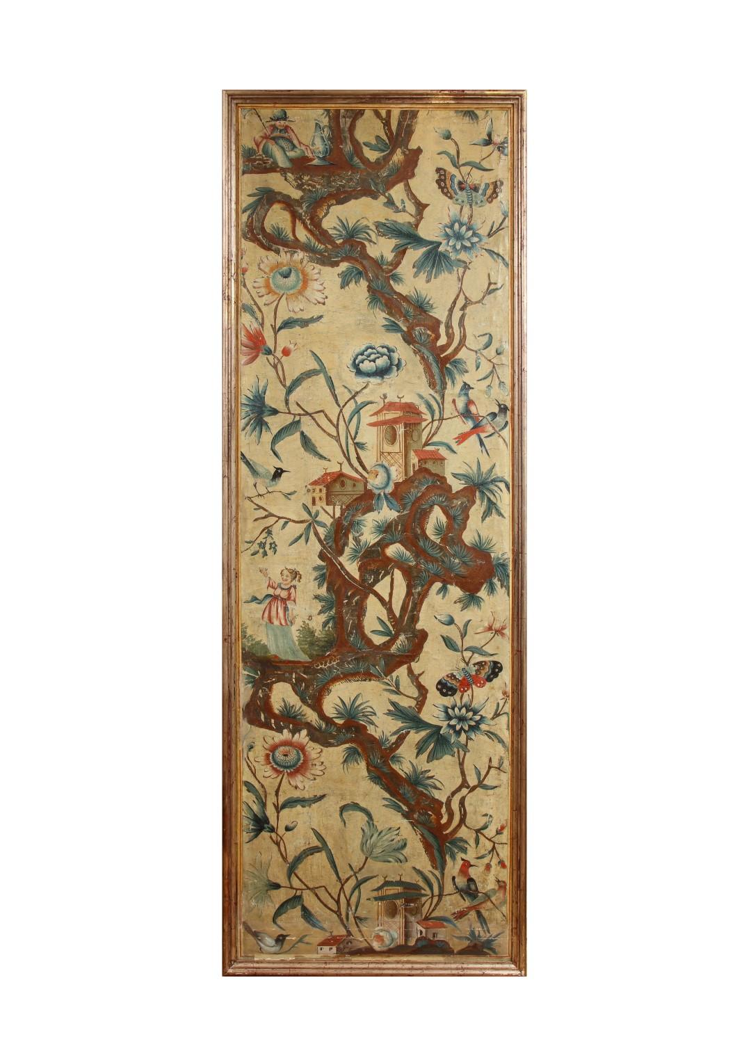 Set of Four Italian Chinoiserie Painted Panels 1