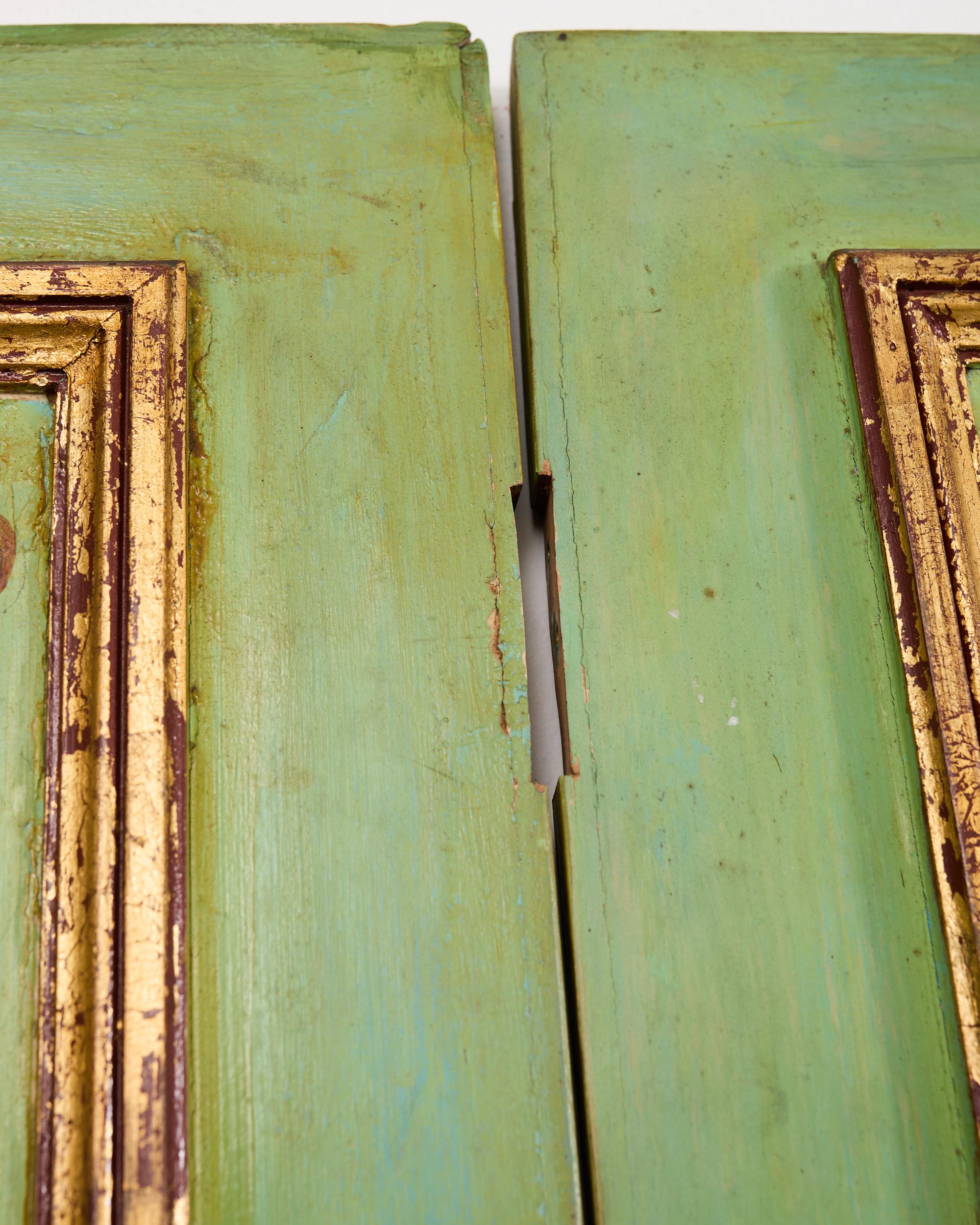 Conjunto de cuatro paneles de madera pintada de Chinoiserie italiana en venta 4