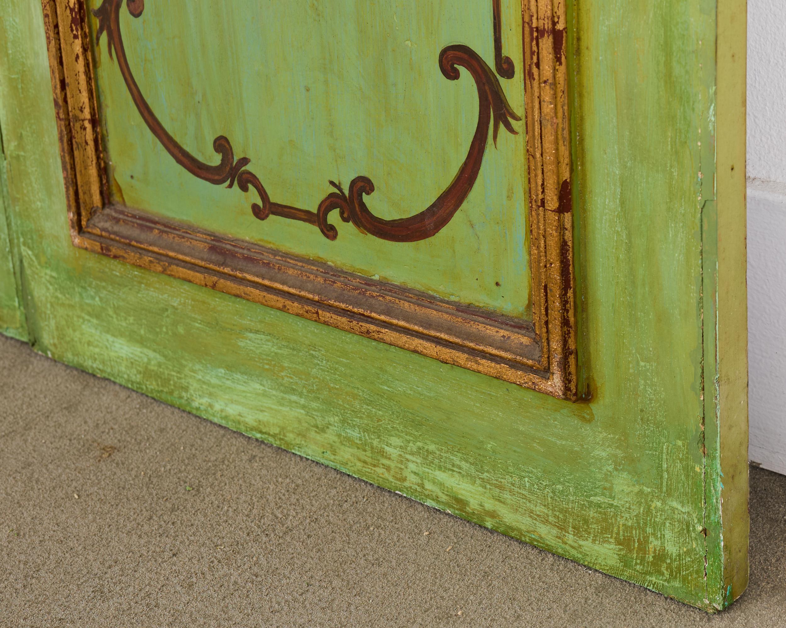 Conjunto de cuatro paneles de madera pintada de Chinoiserie italiana en venta 9