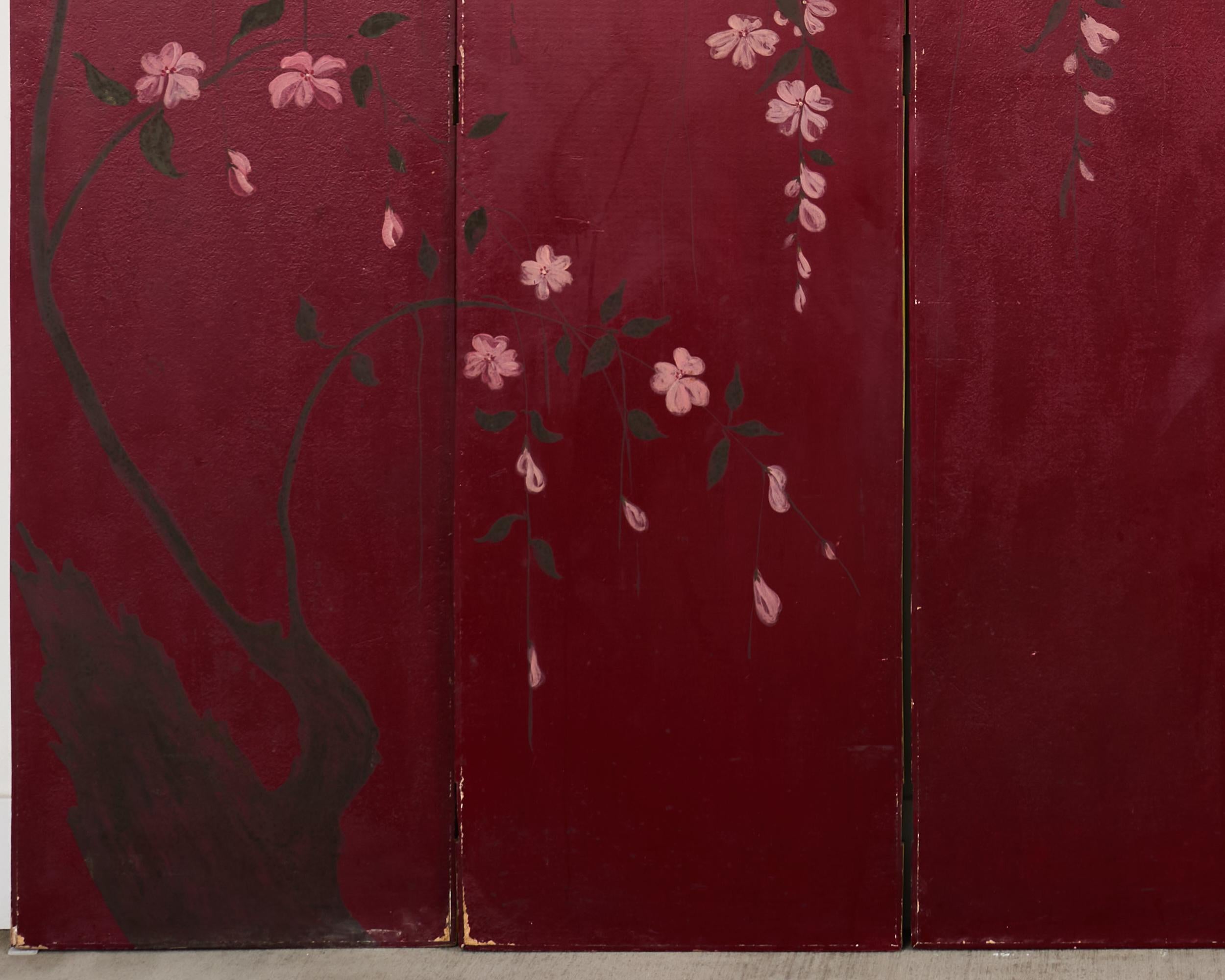 Conjunto de cuatro paneles de madera pintada de Chinoiserie italiana en venta 12