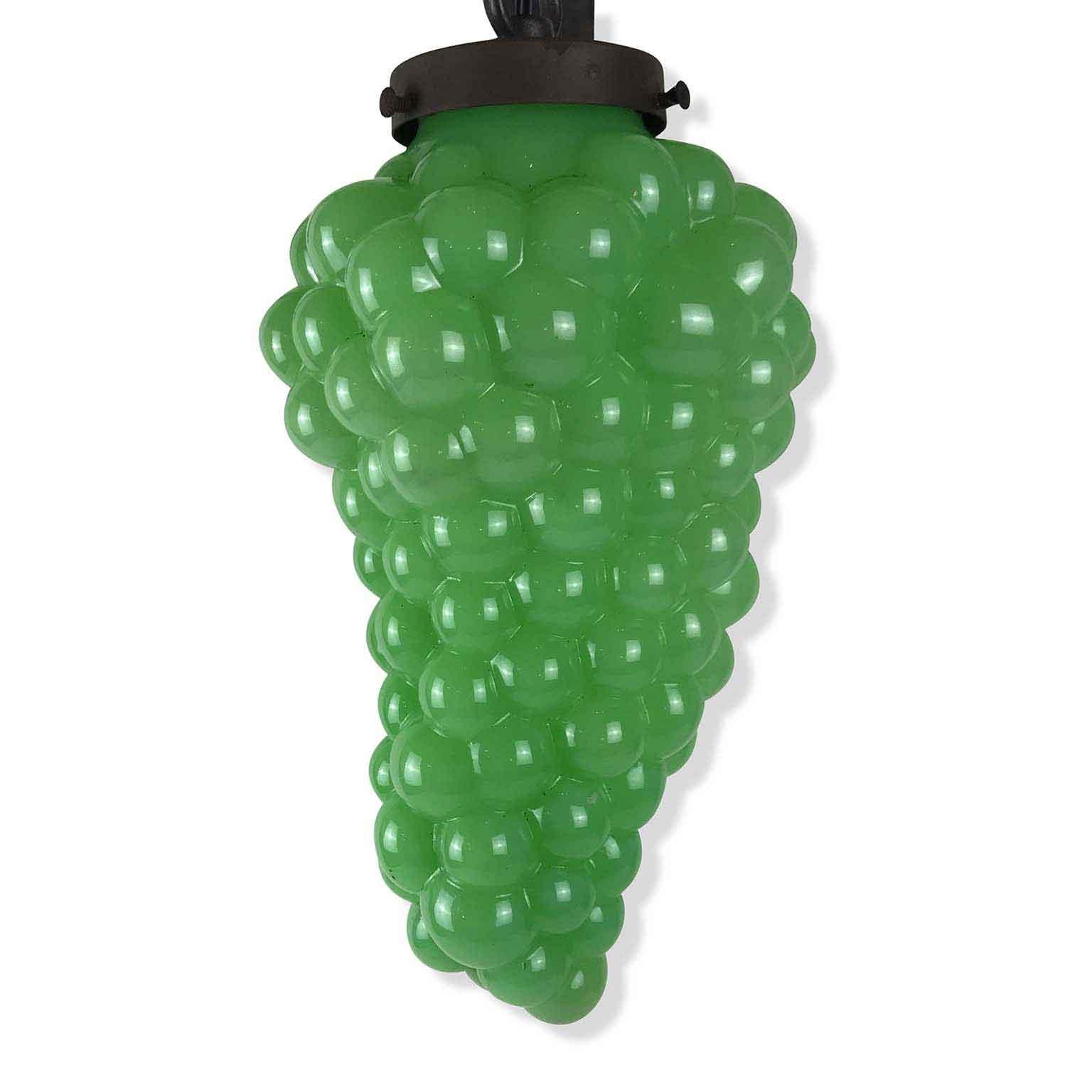 Set of Four Italian Glass Grape Sconces with Wrought Iron Brackets 1960s For Sale 6