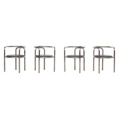 Set of Four Italian Dining Chairs Armchairs by Gae Aulenti for Poltronova, 1960