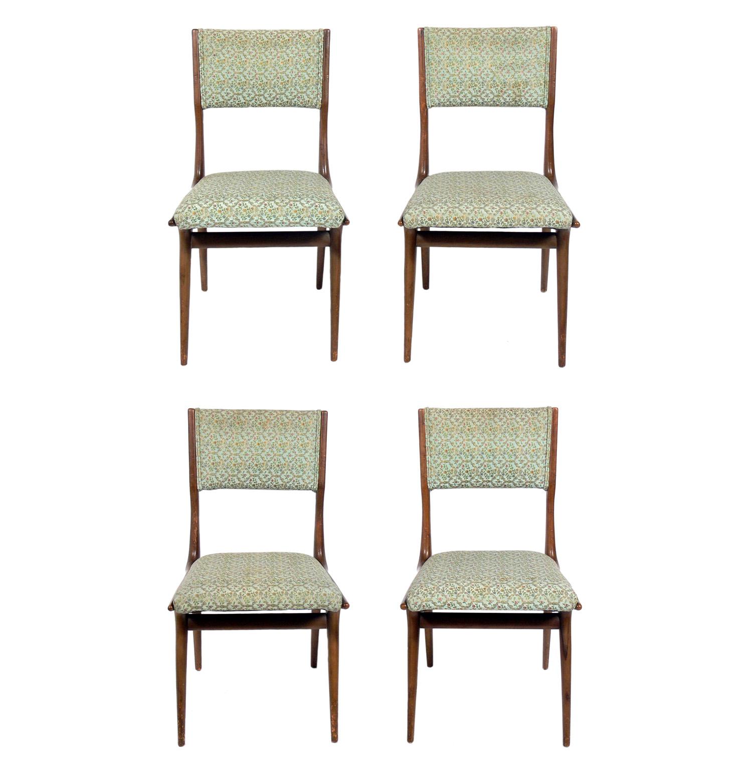 Mid-Century Modern Set of Four Italian Dining Chairs by Carlo di Carli